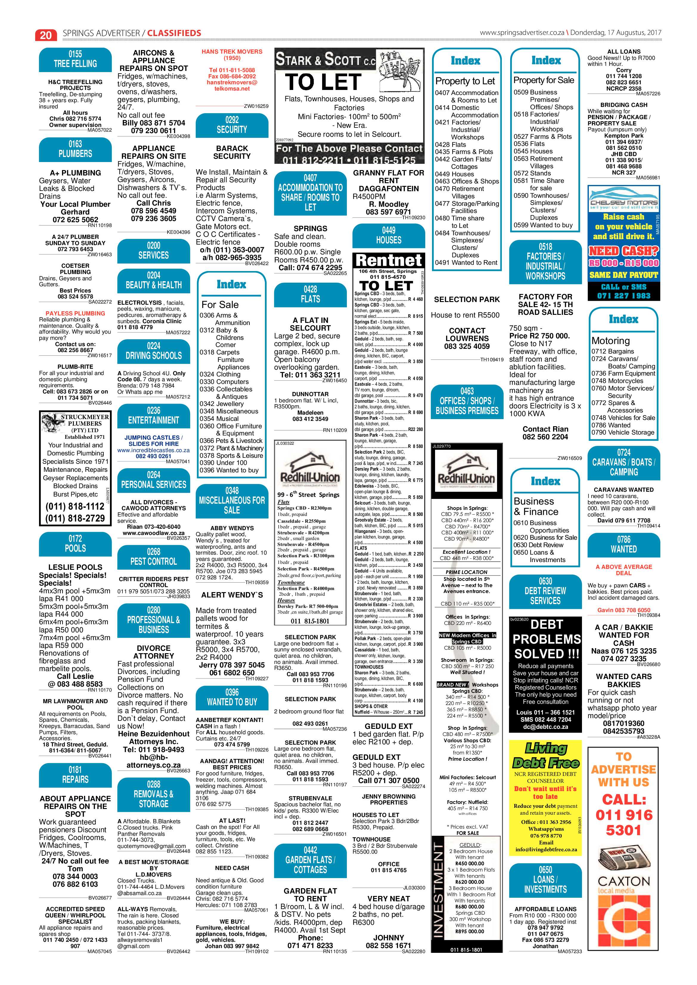Springs Advertiser 17 August 2017 page 20