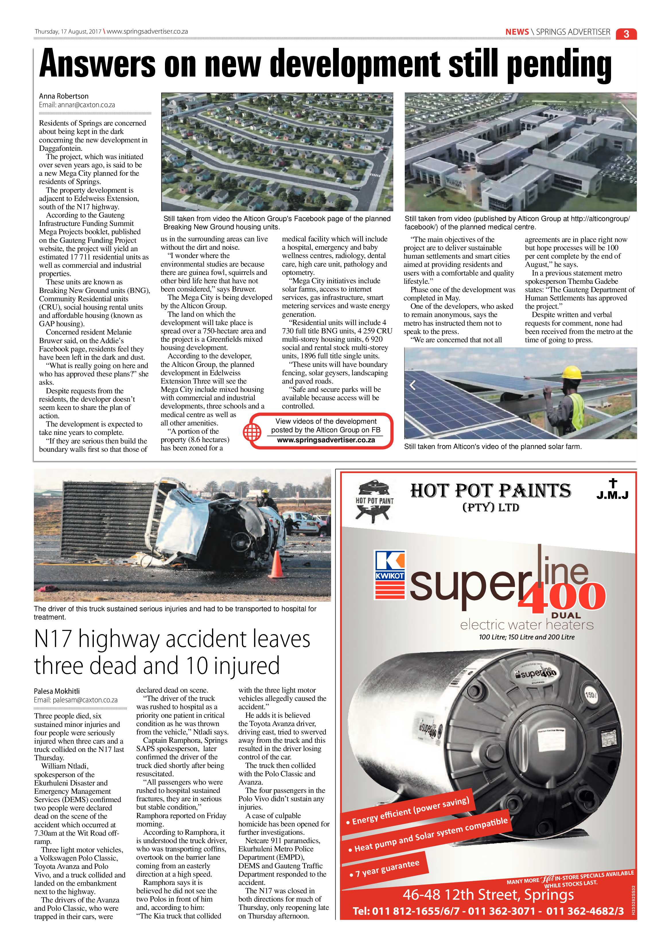 Springs Advertiser 17 August 2017 page 3
