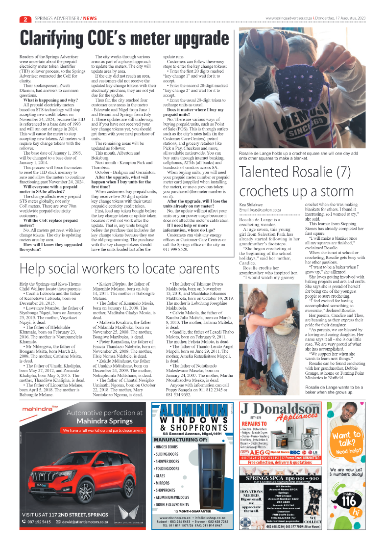 Springs Advertiser 17 August 2023 page 2