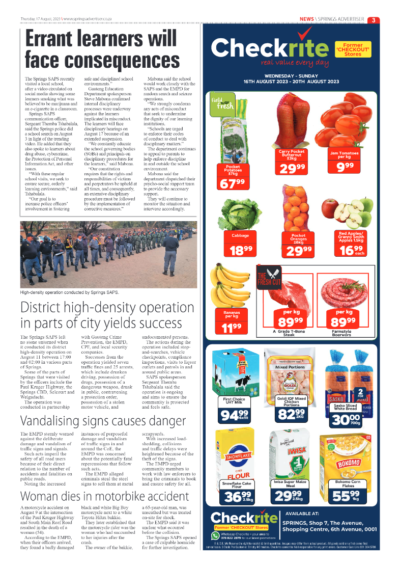 Springs Advertiser 17 August 2023 page 3