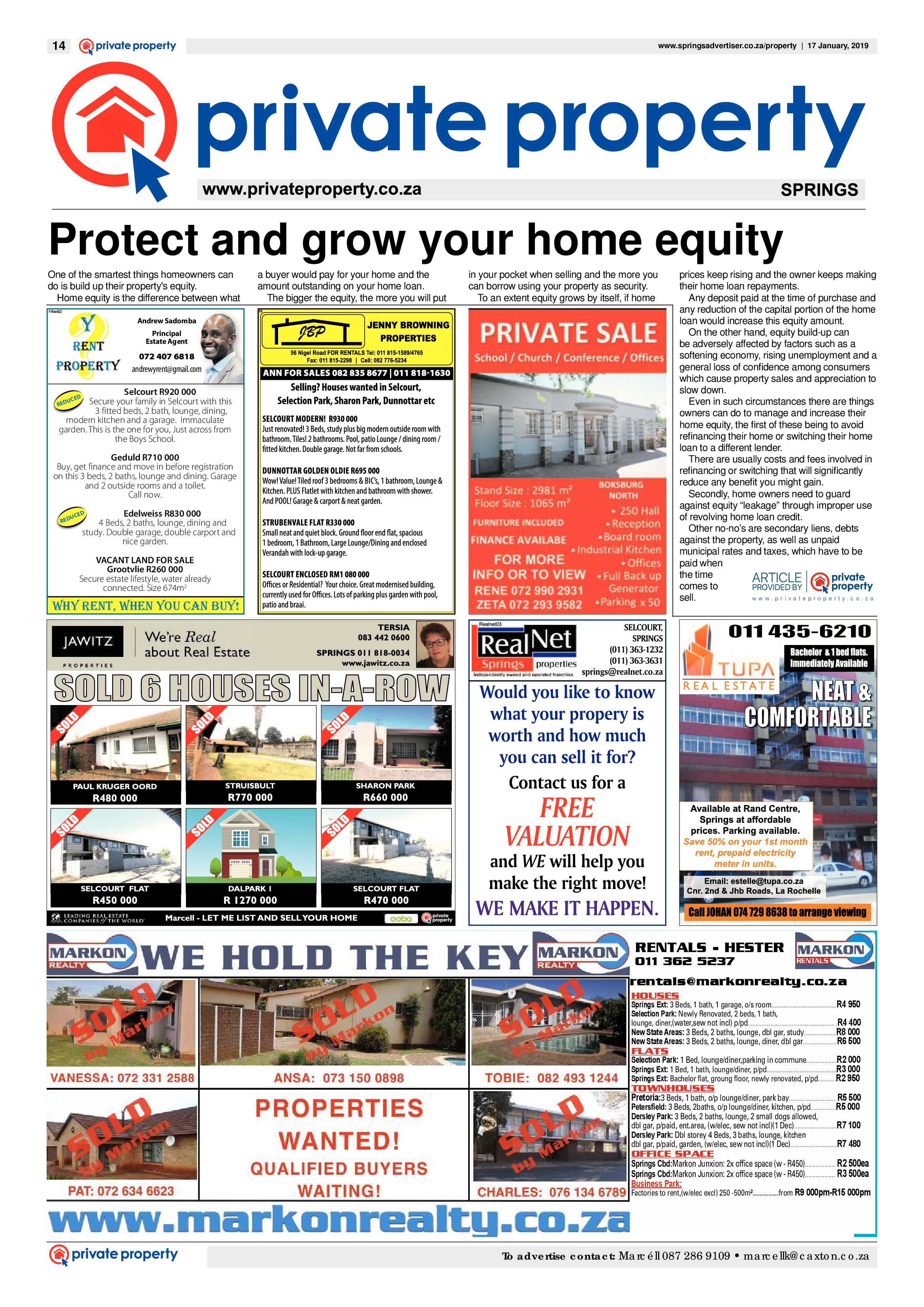 Springs Advertiser 17 January 2019 page 14