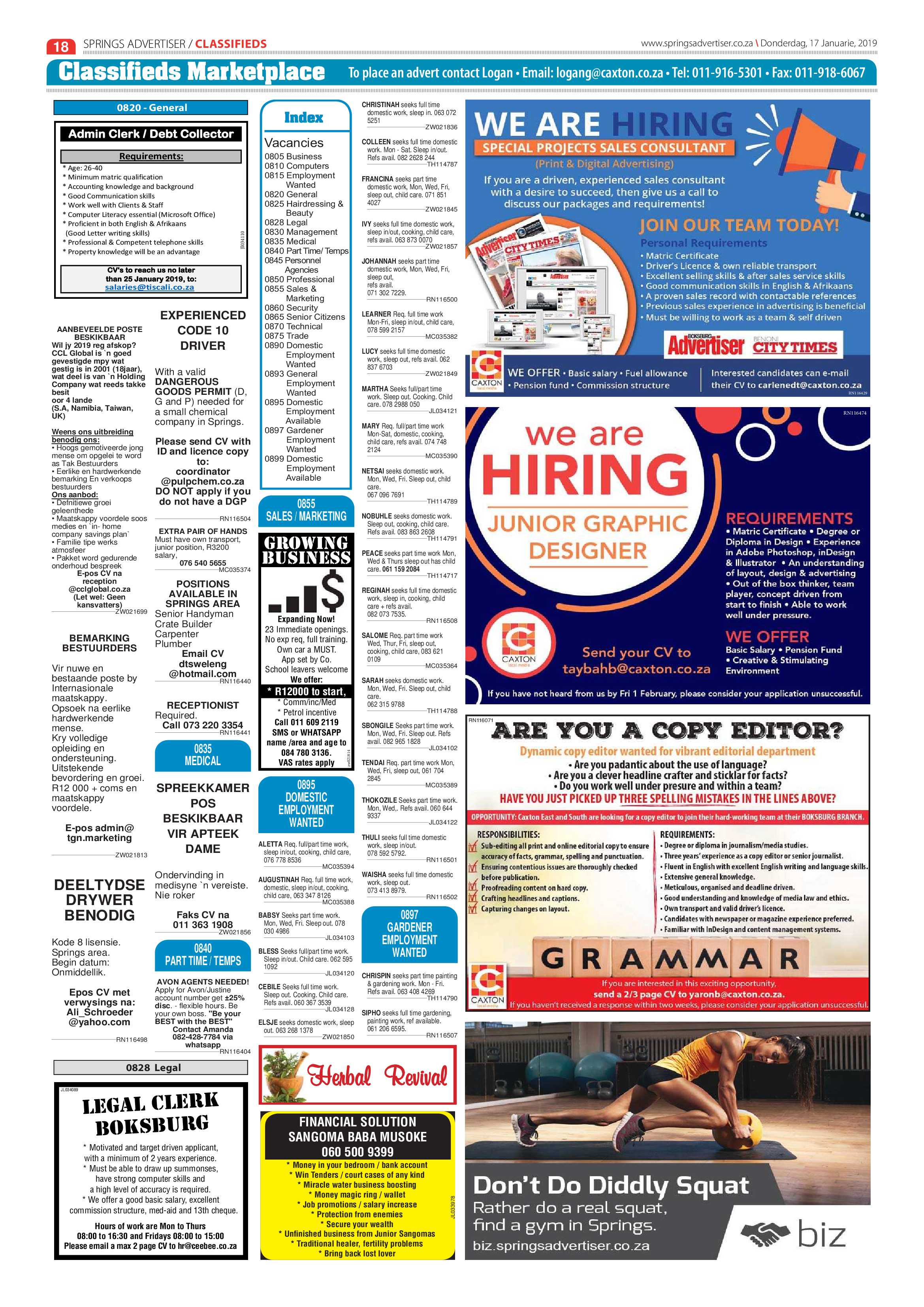 Springs Advertiser 17 January 2019 page 18