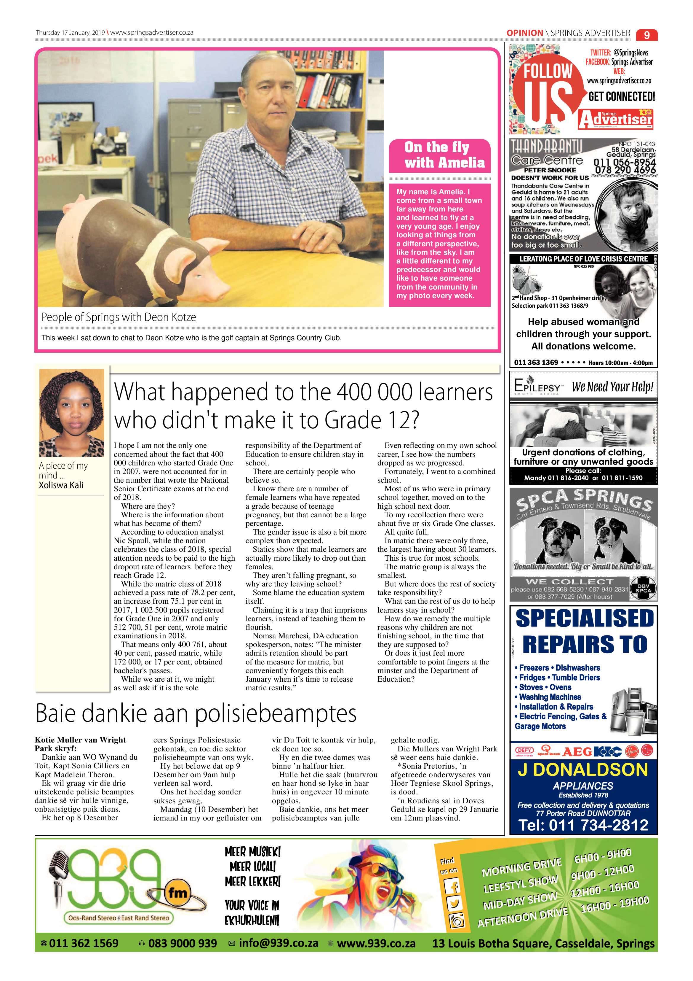 Springs Advertiser 17 January 2019 page 9