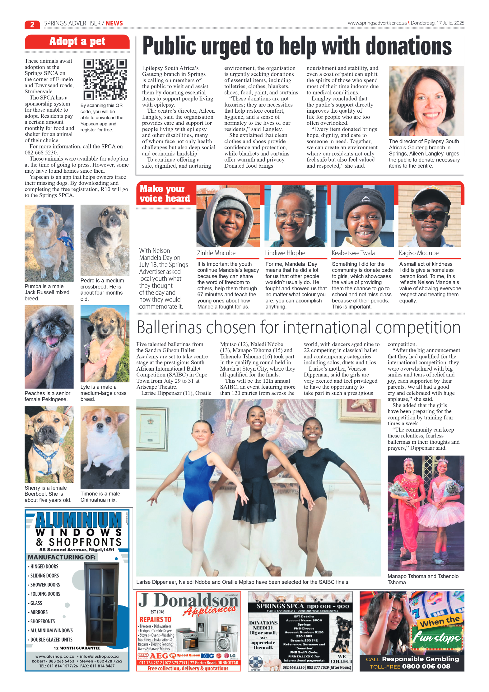 Springs Advertiser 17 July 2025 page 2