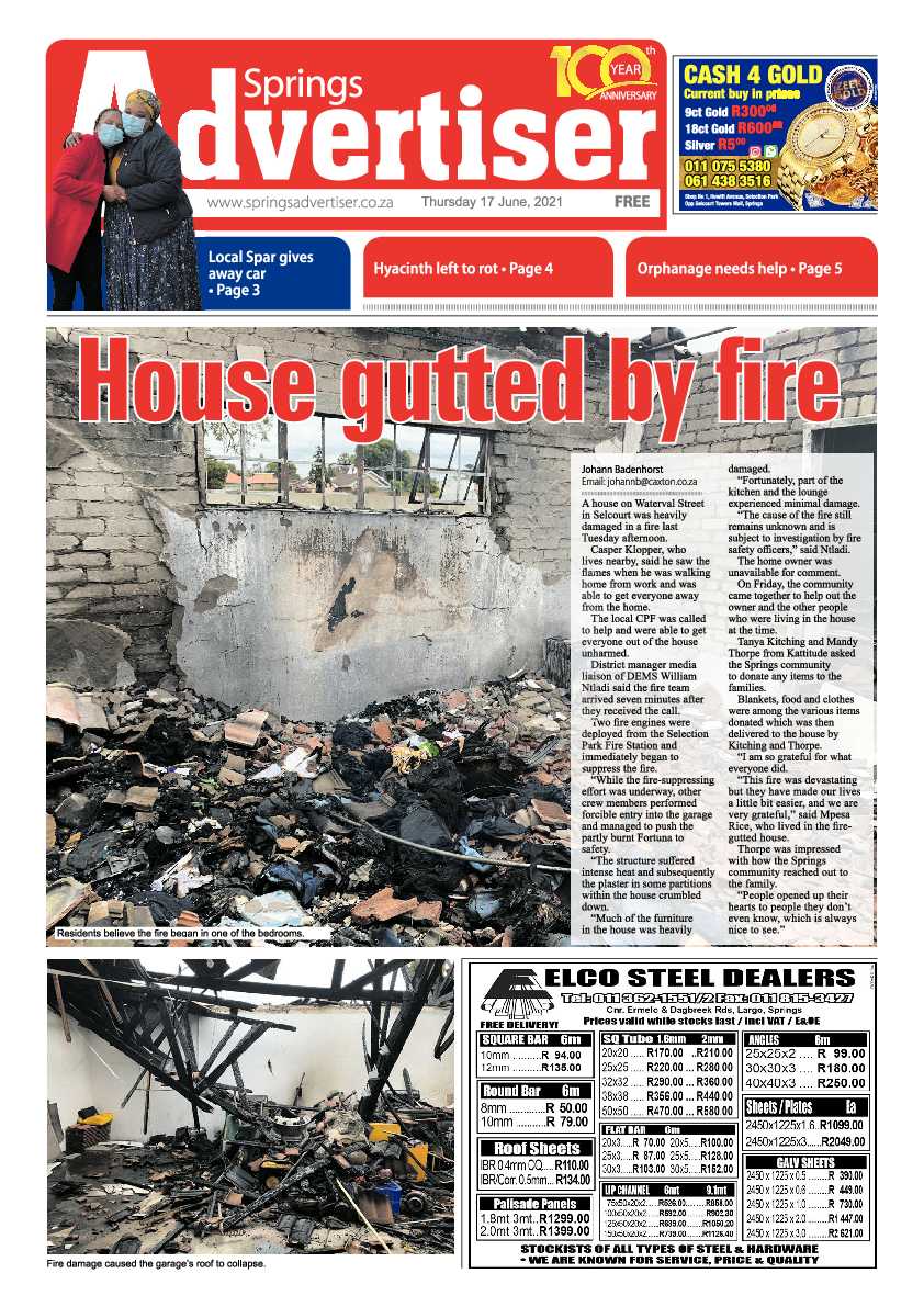 Springs Advertiser 17 June 2021 page 1