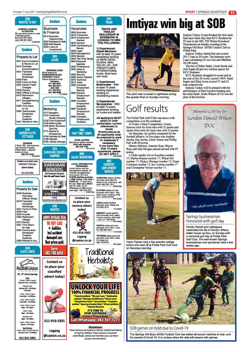 Springs Advertiser 17 June 2021 page 11