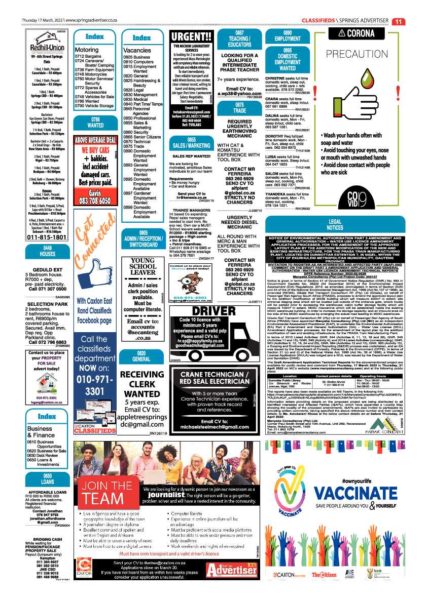 Springs Advertiser 17 March 2022 page 11