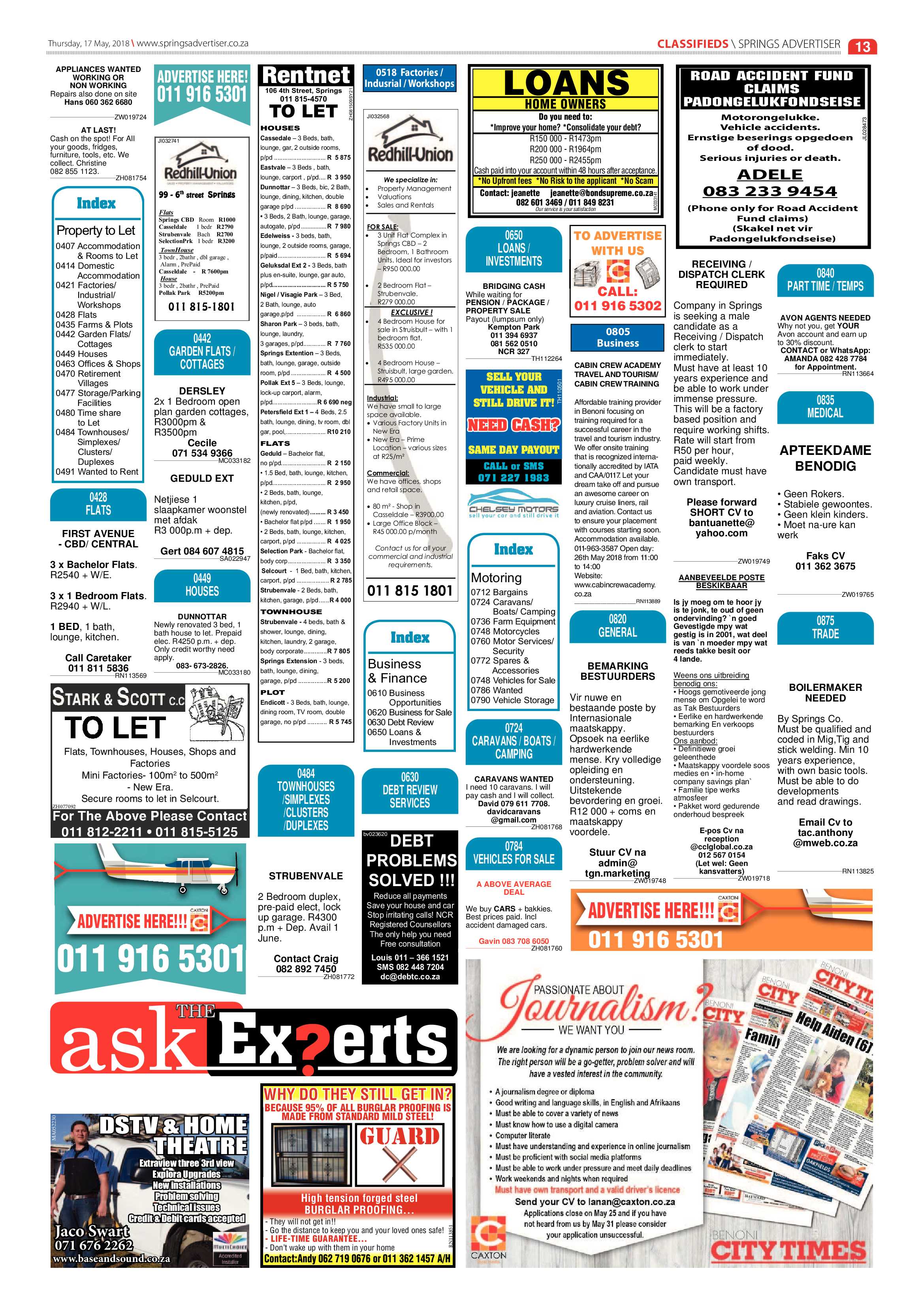 Springs Advertiser 17 May 2018 page 13