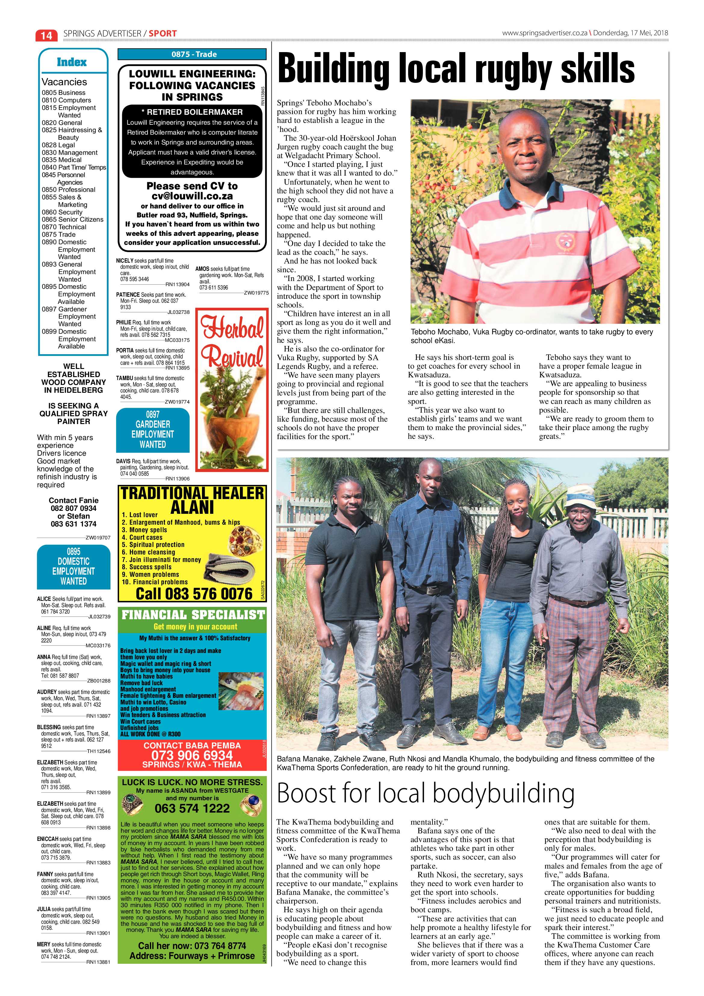 Springs Advertiser 17 May 2018 page 14
