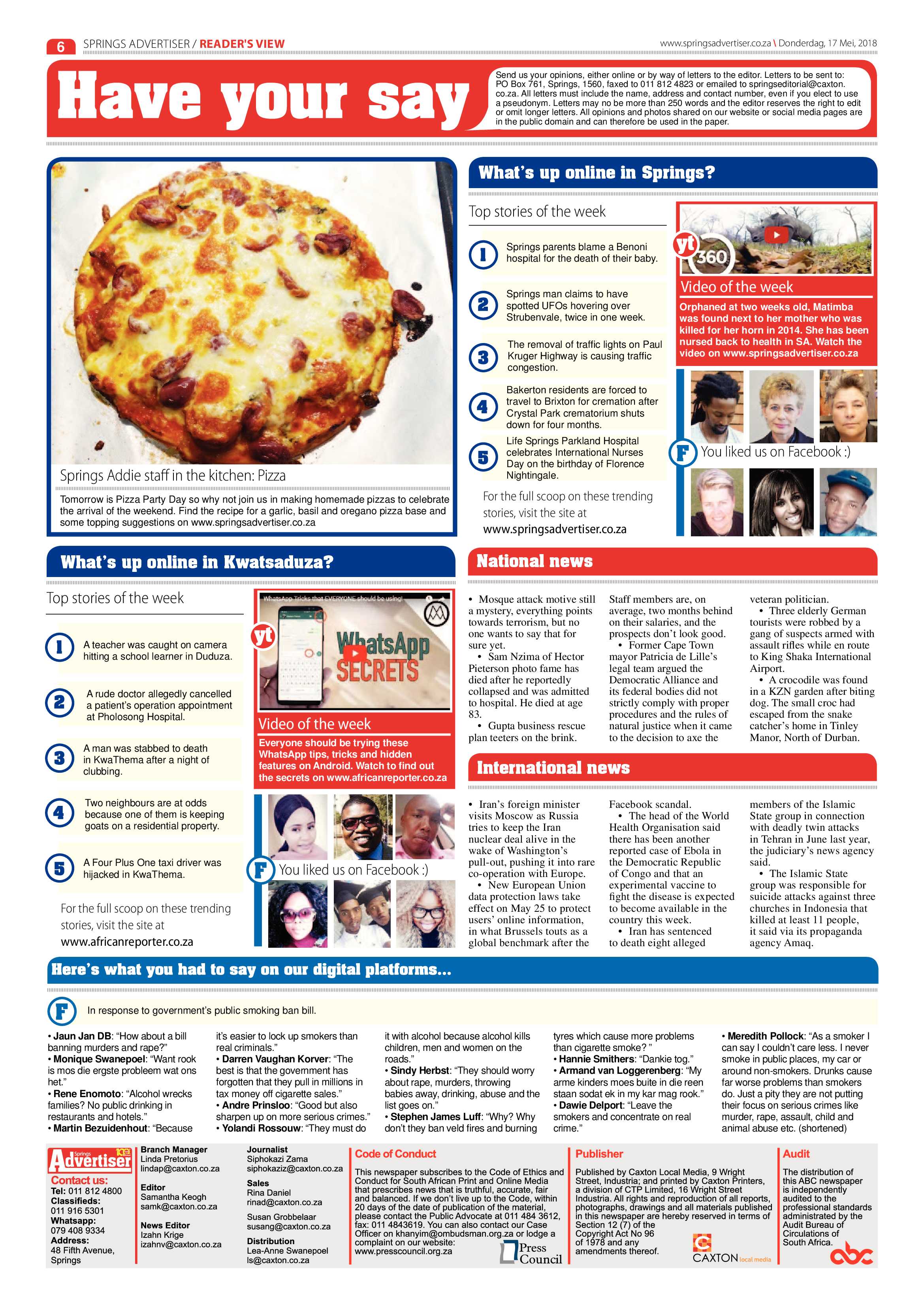 Springs Advertiser 17 May 2018 page 6