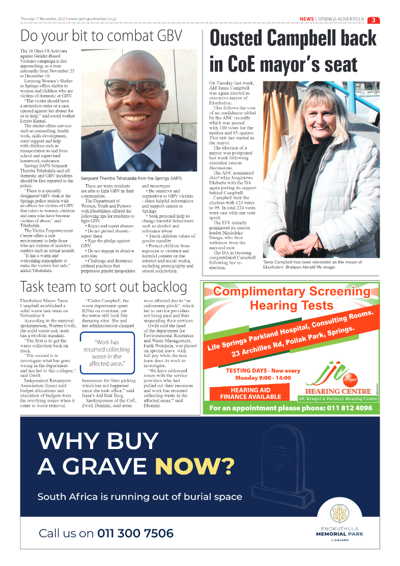 Springs Advertiser 17 Nov 2022 page 3