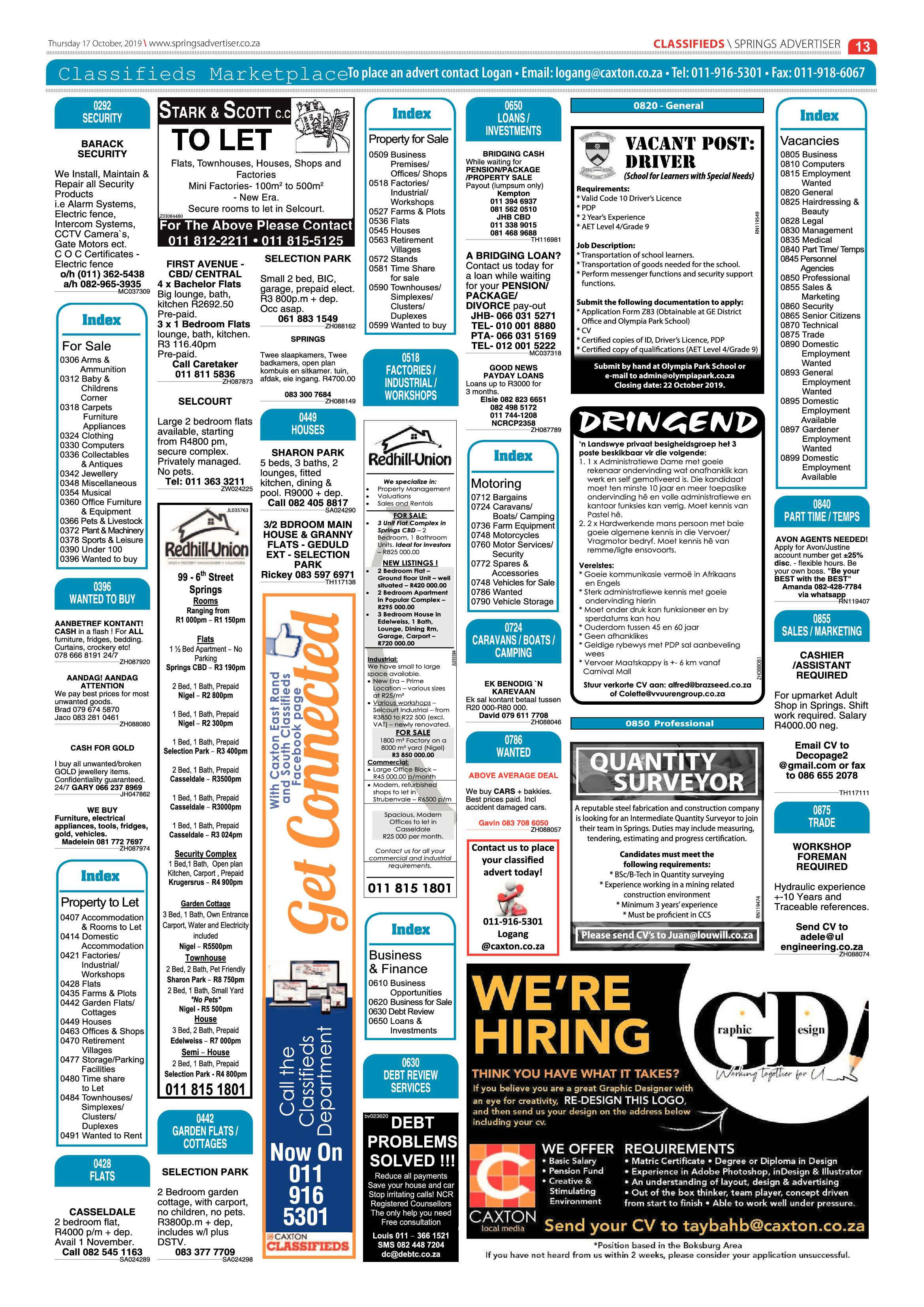 Springs Advertiser 17 October 2019 page 13