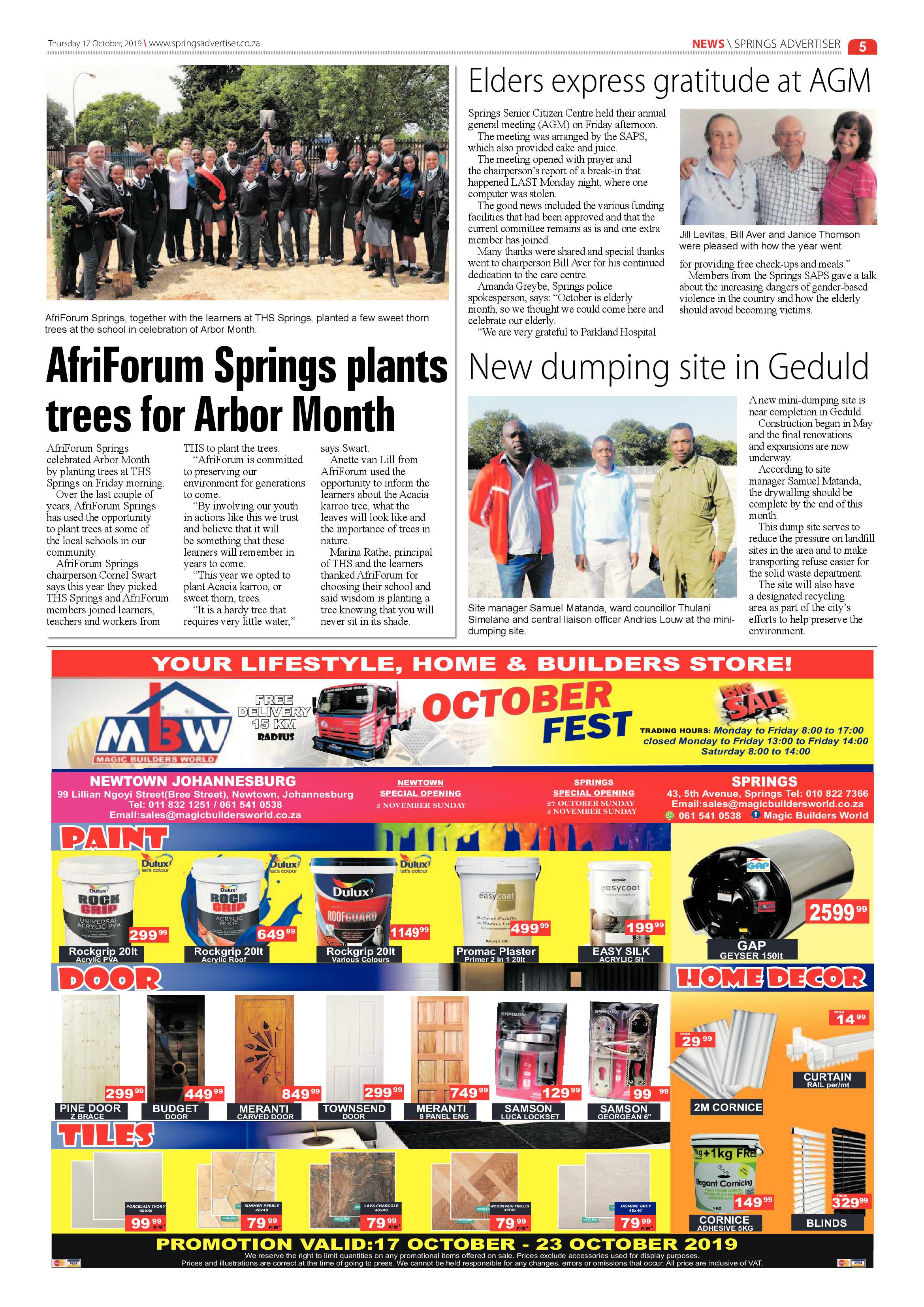 Springs Advertiser 17 October 2019 page 5