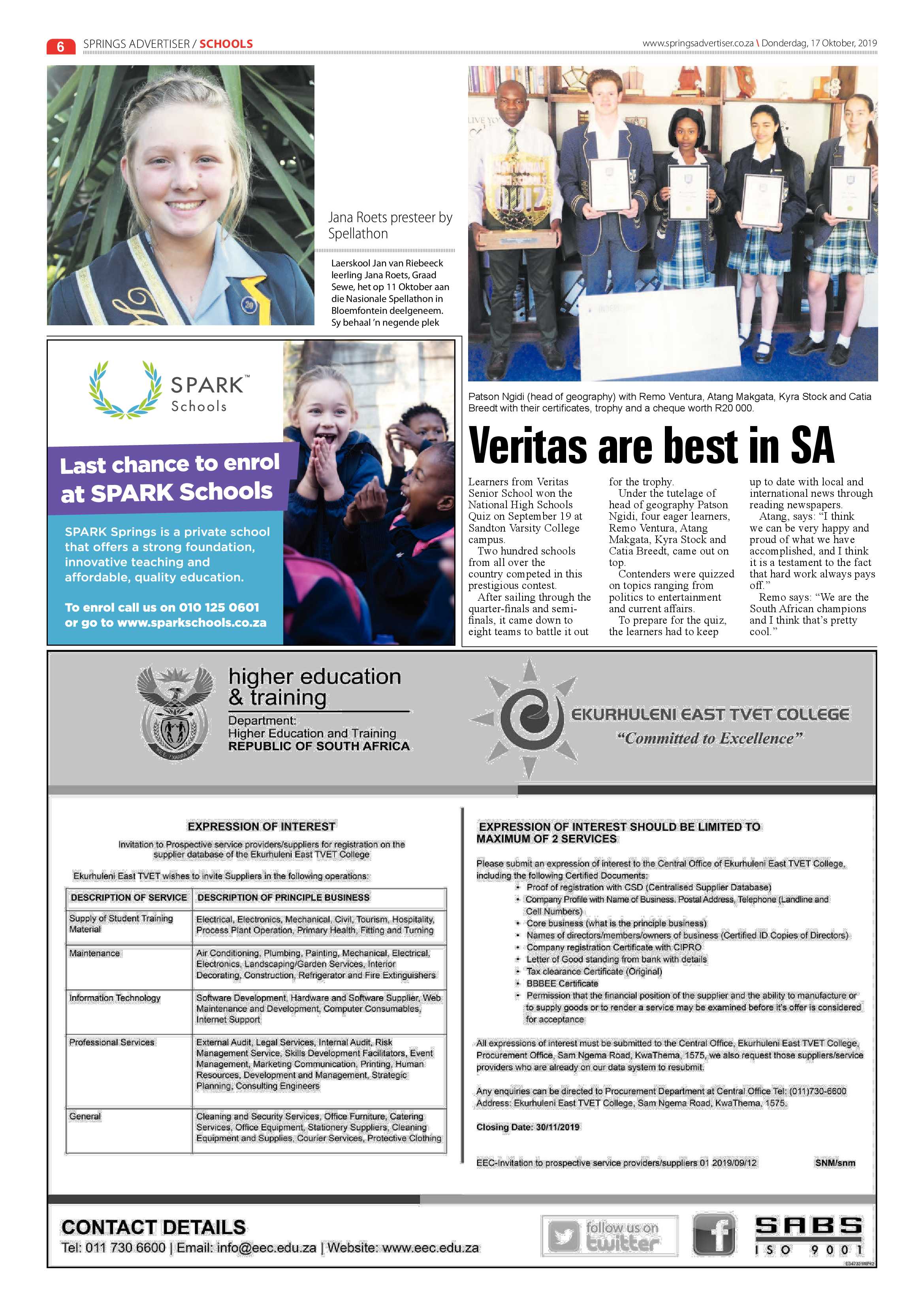 Springs Advertiser 17 October 2019 page 6