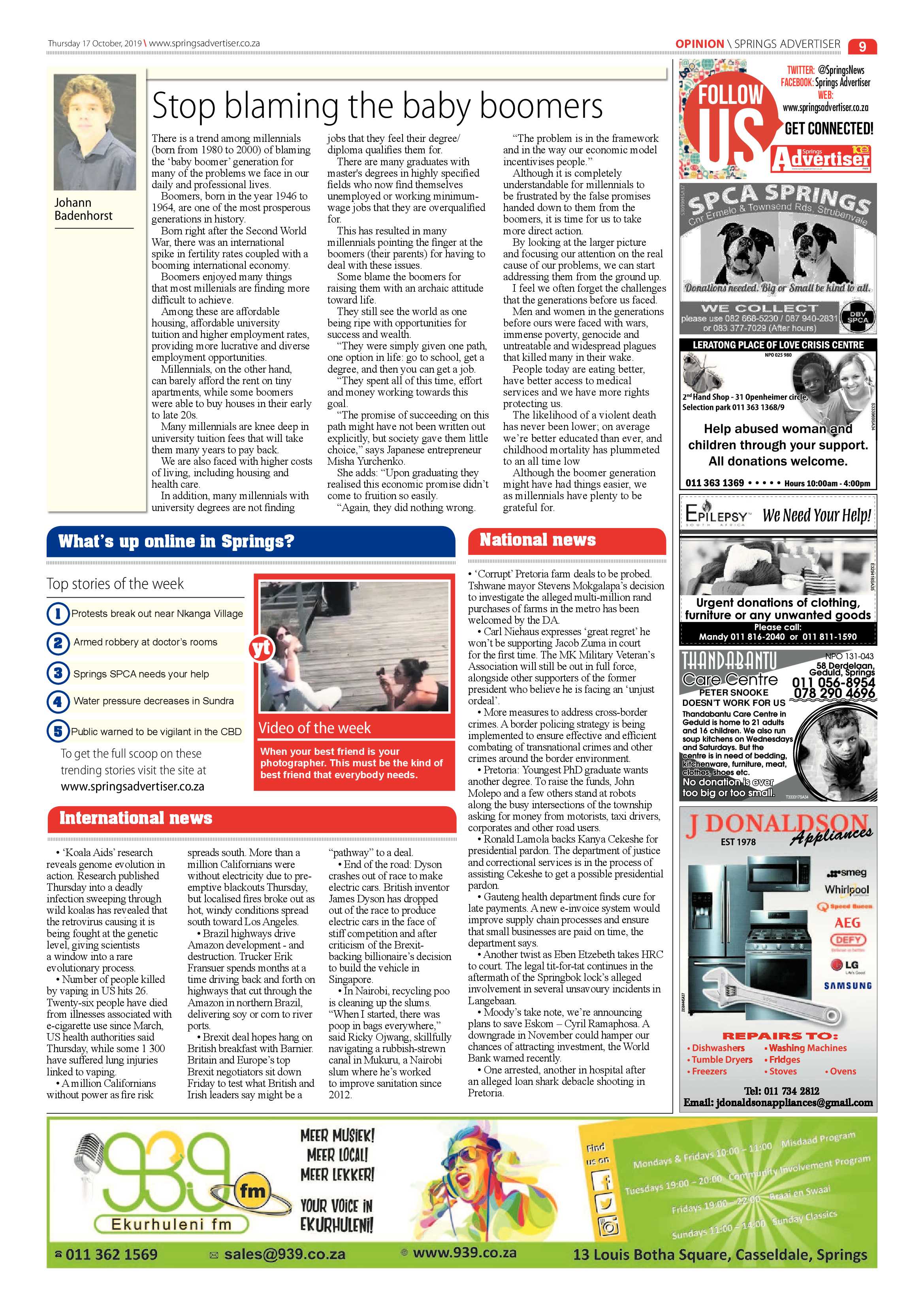 Springs Advertiser 17 October 2019 page 9