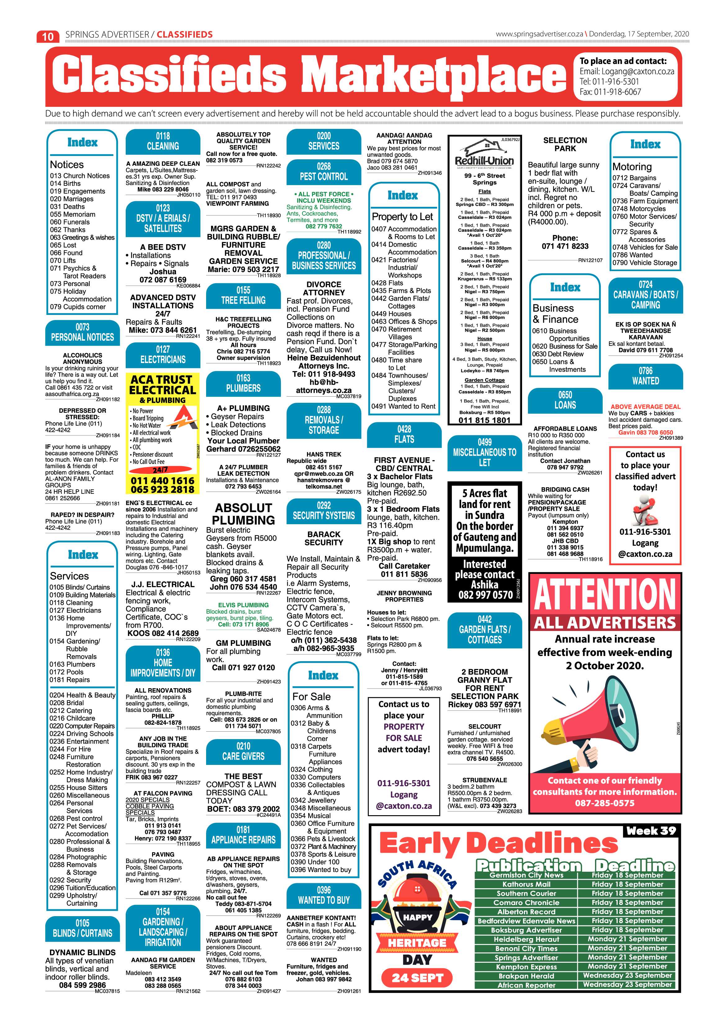 Springs Advertiser 17 September 2020 page 10