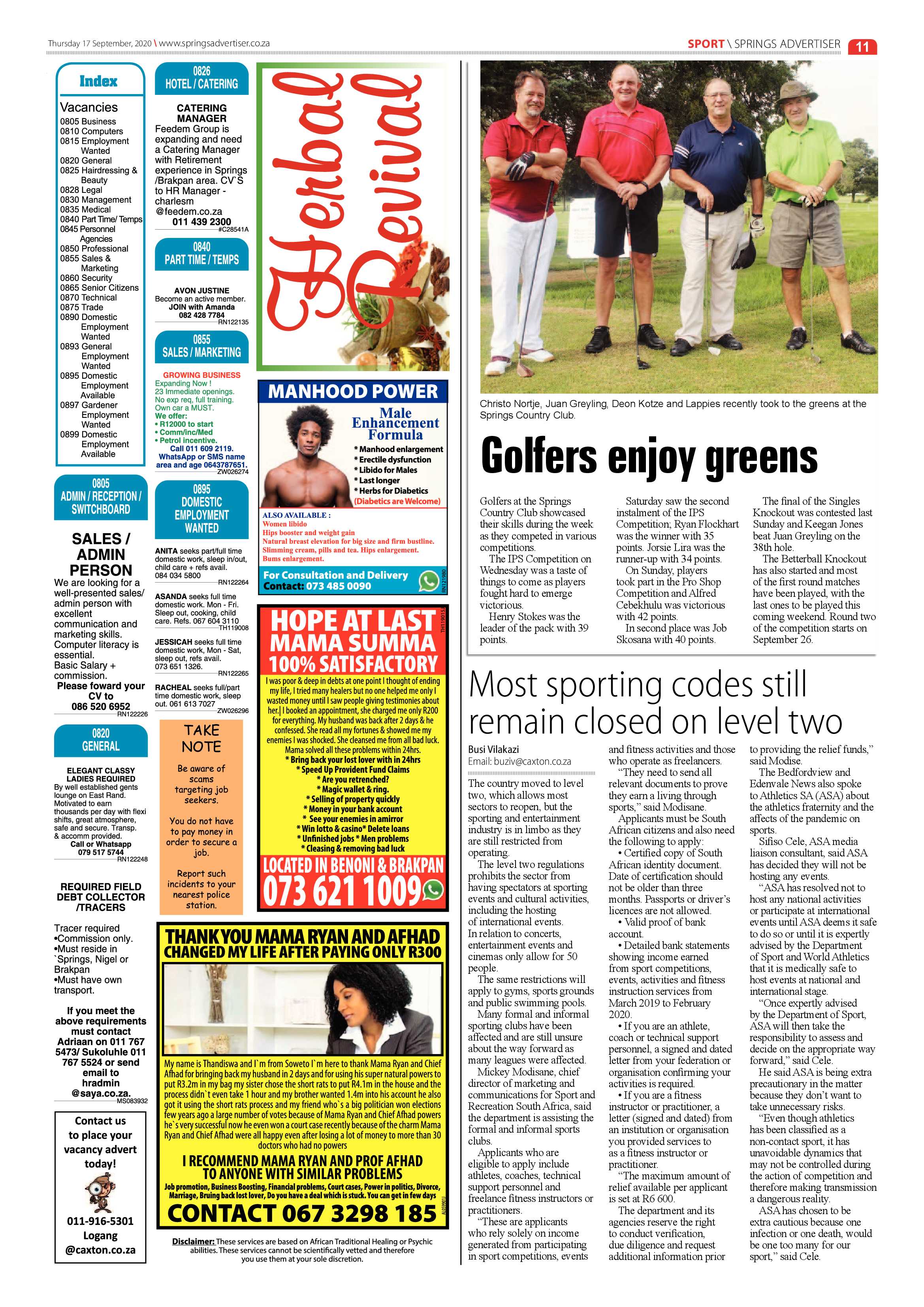 Springs Advertiser 17 September 2020 page 11