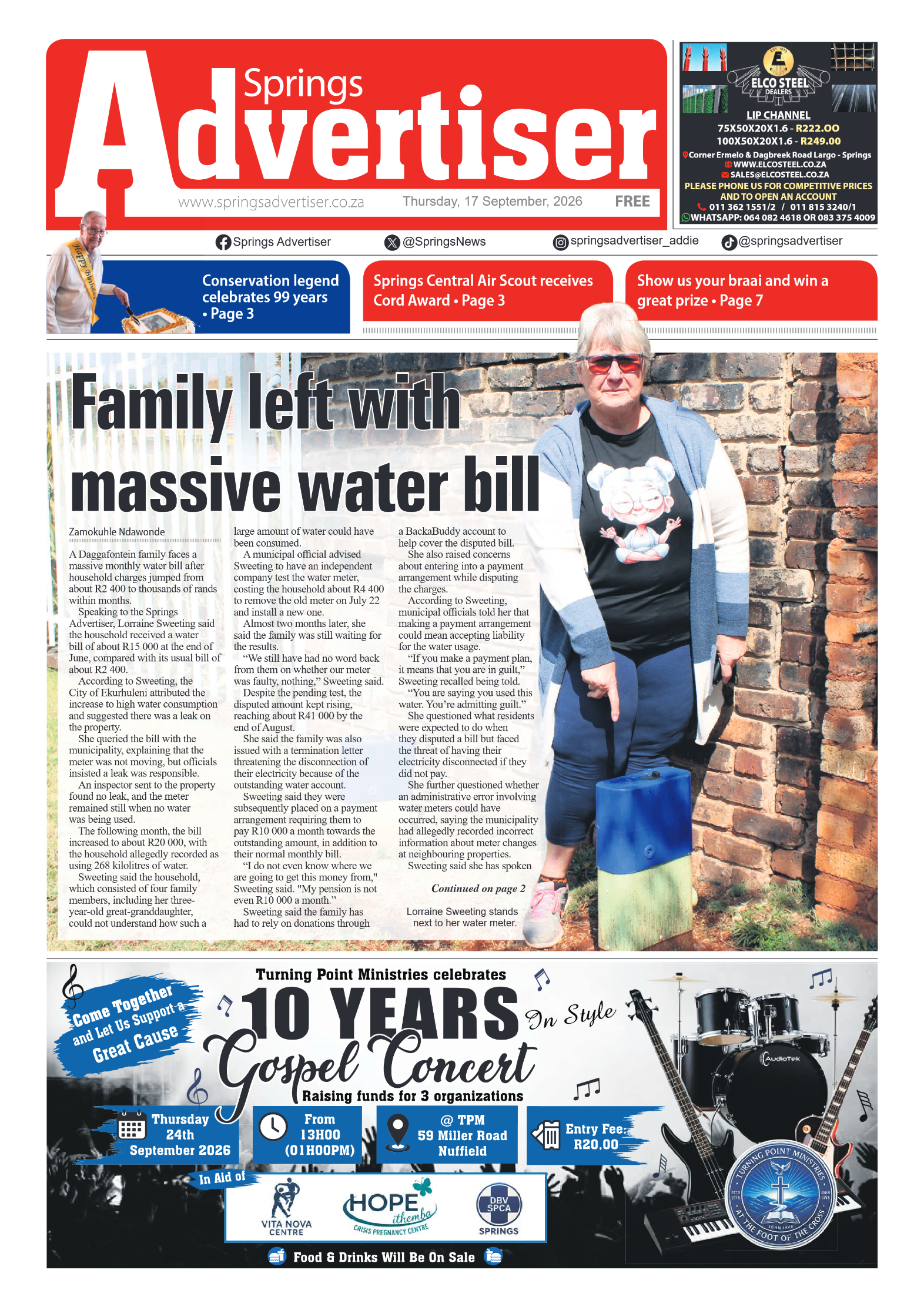 Springs Advertiser 17 September 2026 page 1