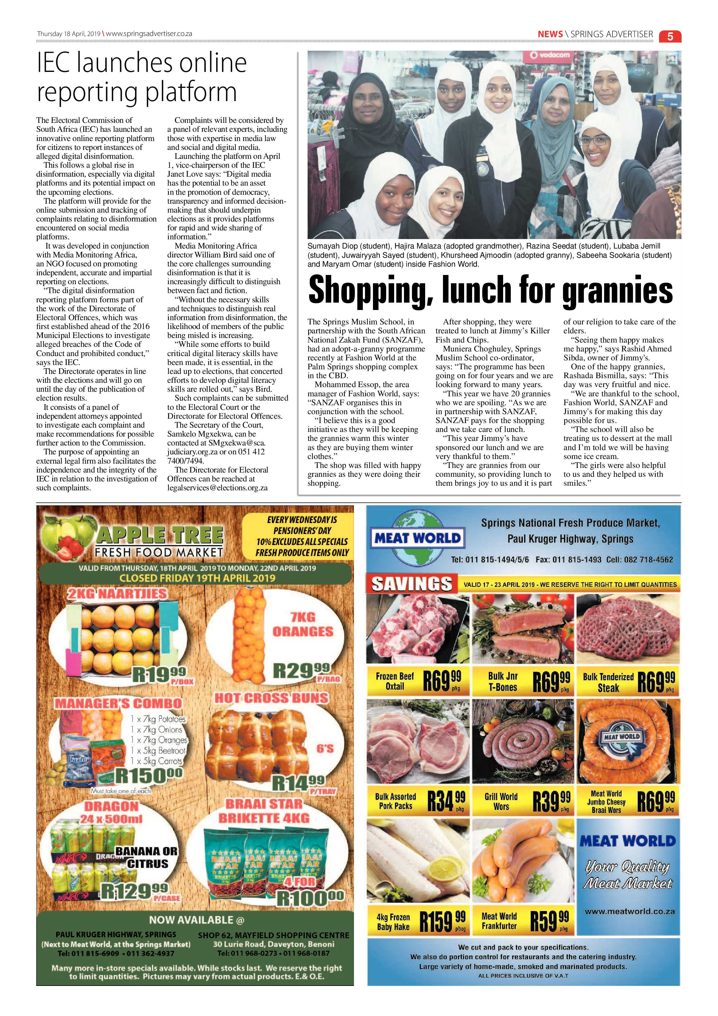 Springs Advertiser 18 April 2019 page 5