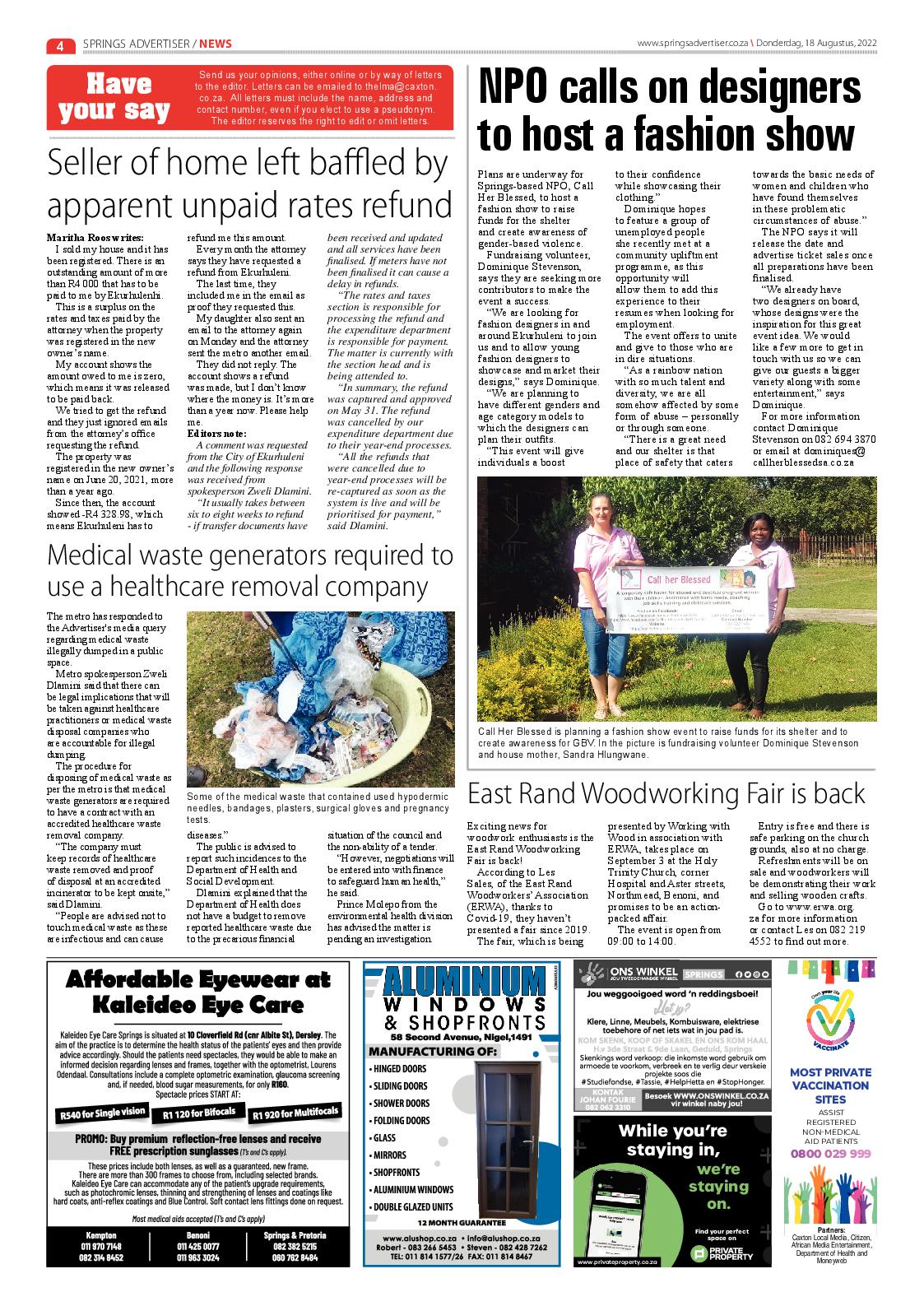 Springs Advertiser 18 August 2022 page 4