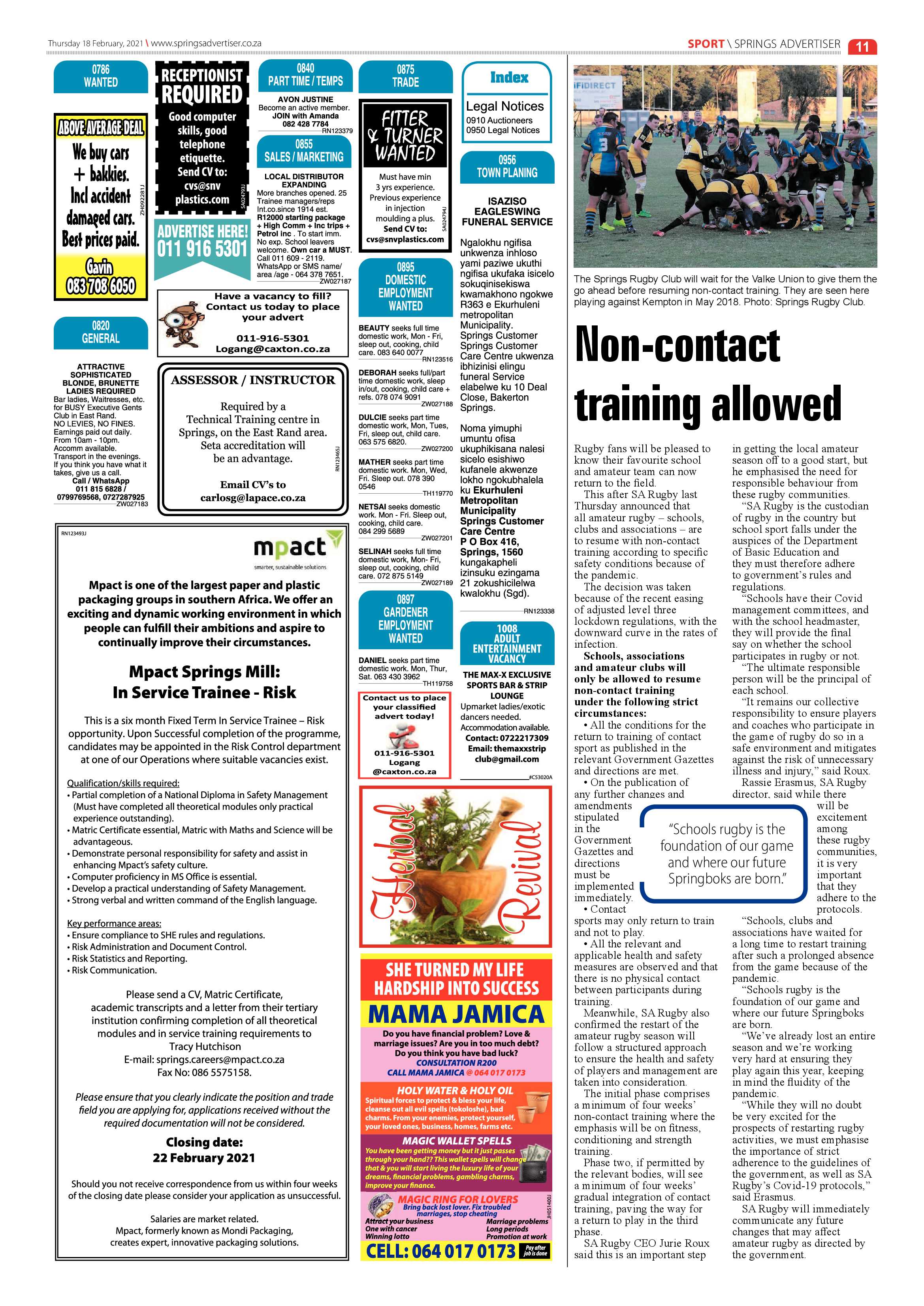 Springs Advertiser 18 February 2021 page 11