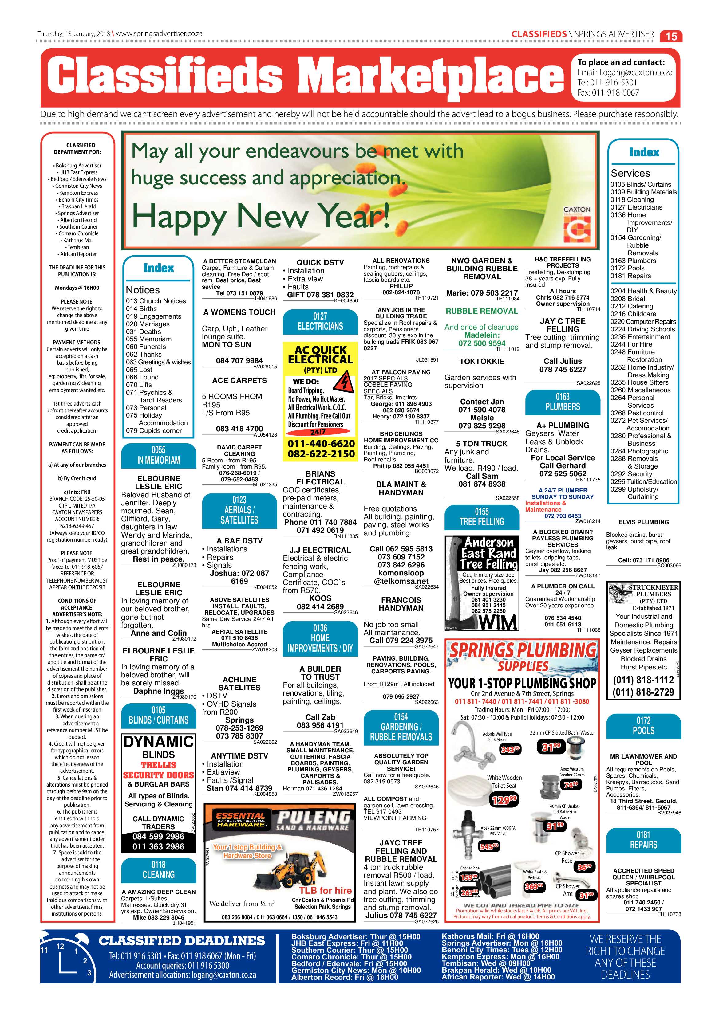 Springs Advertiser 18 January 2018 page 15