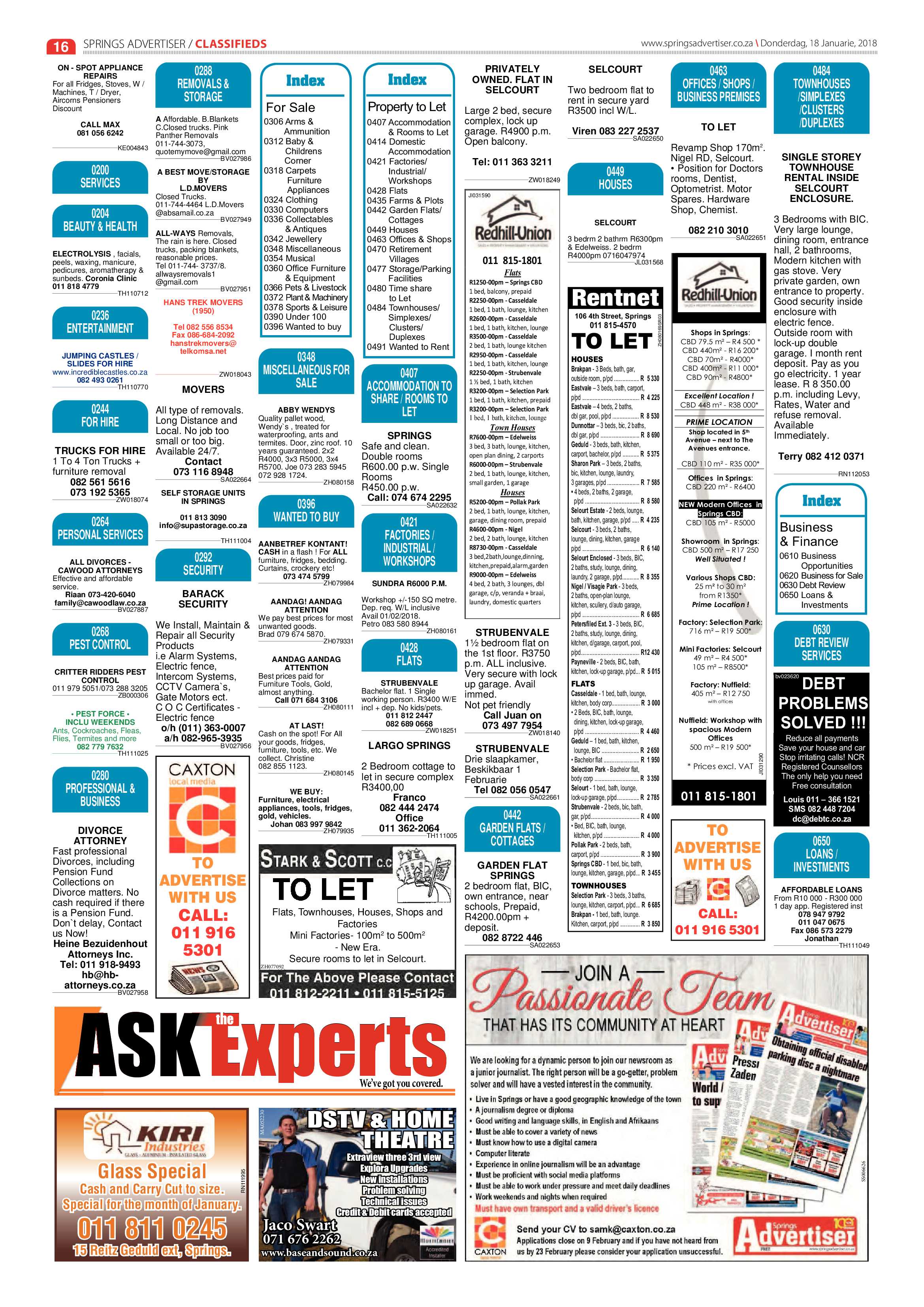 Springs Advertiser 18 January 2018 page 16