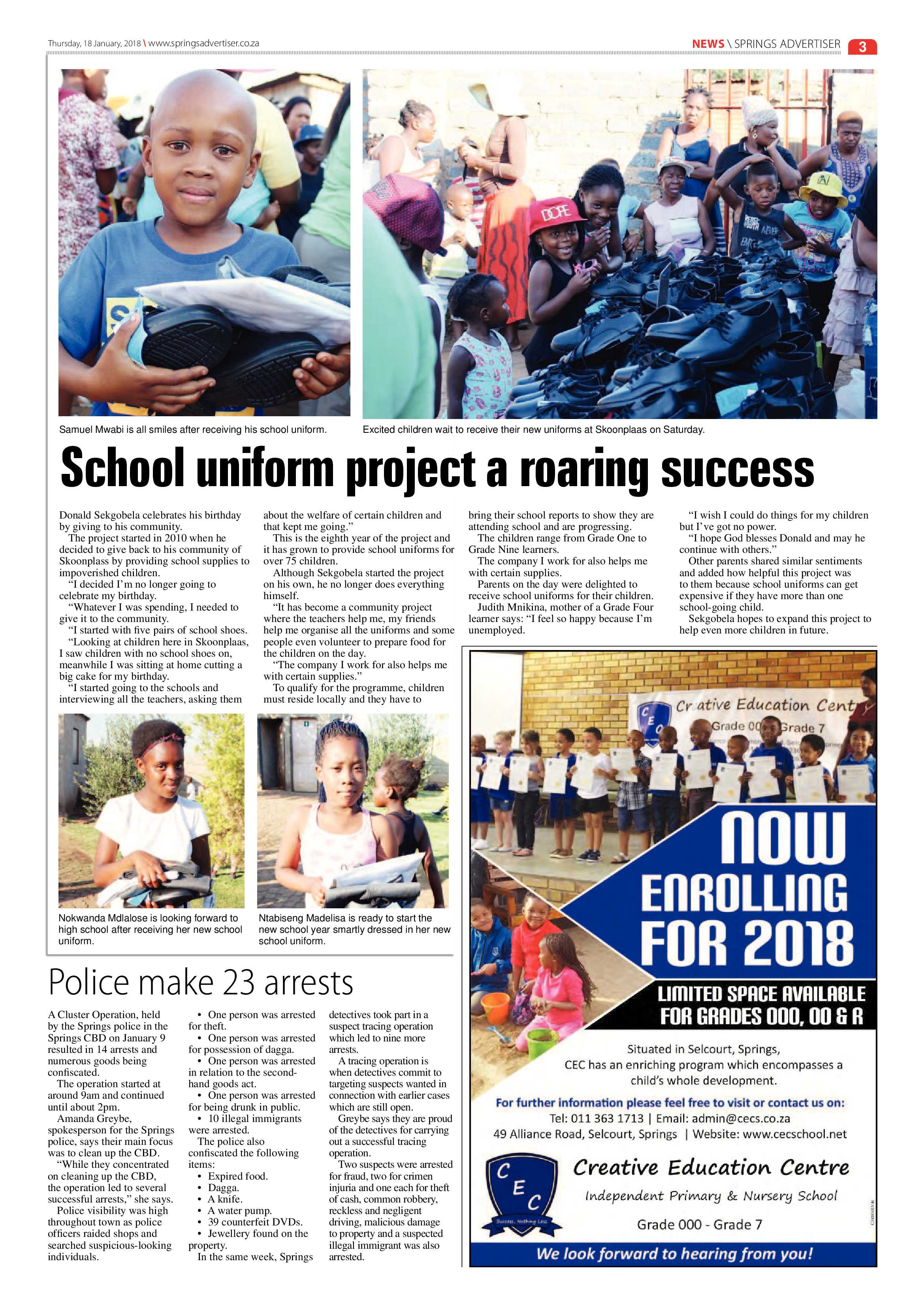 Springs Advertiser 18 January 2018 page 3