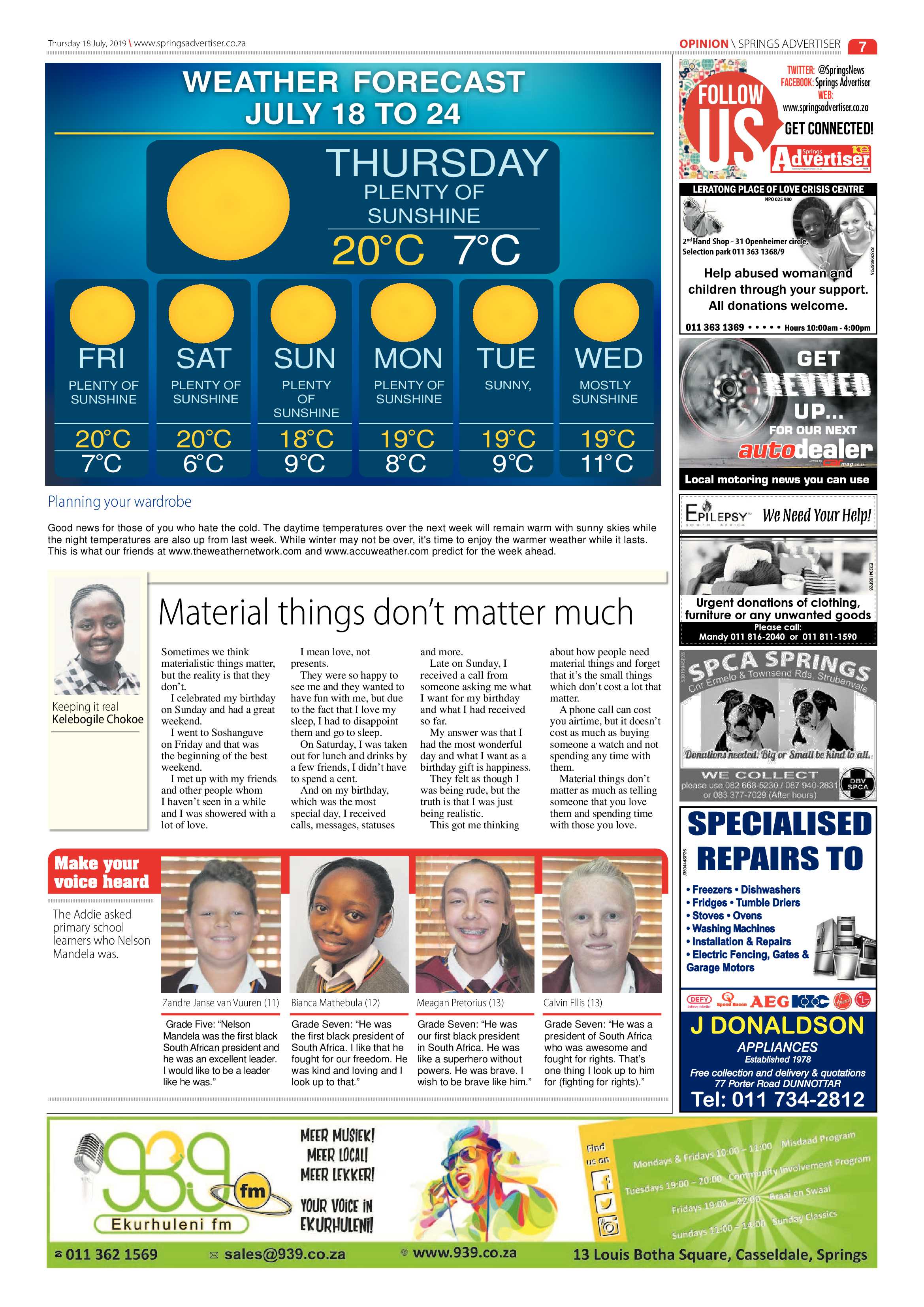 Springs Advertiser 18 July 2019 page 7