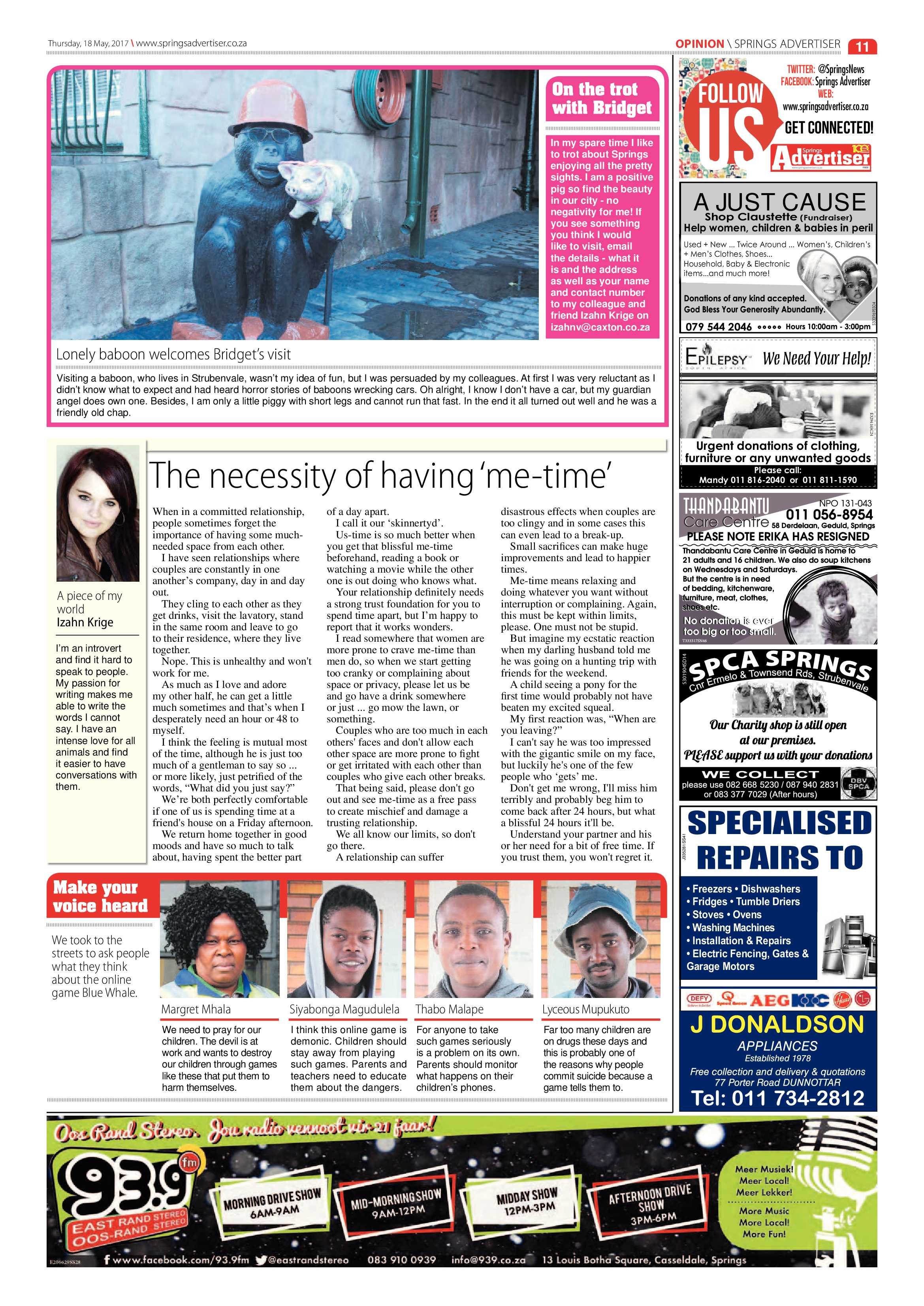 Springs Advertiser 18 May 2017 page 11