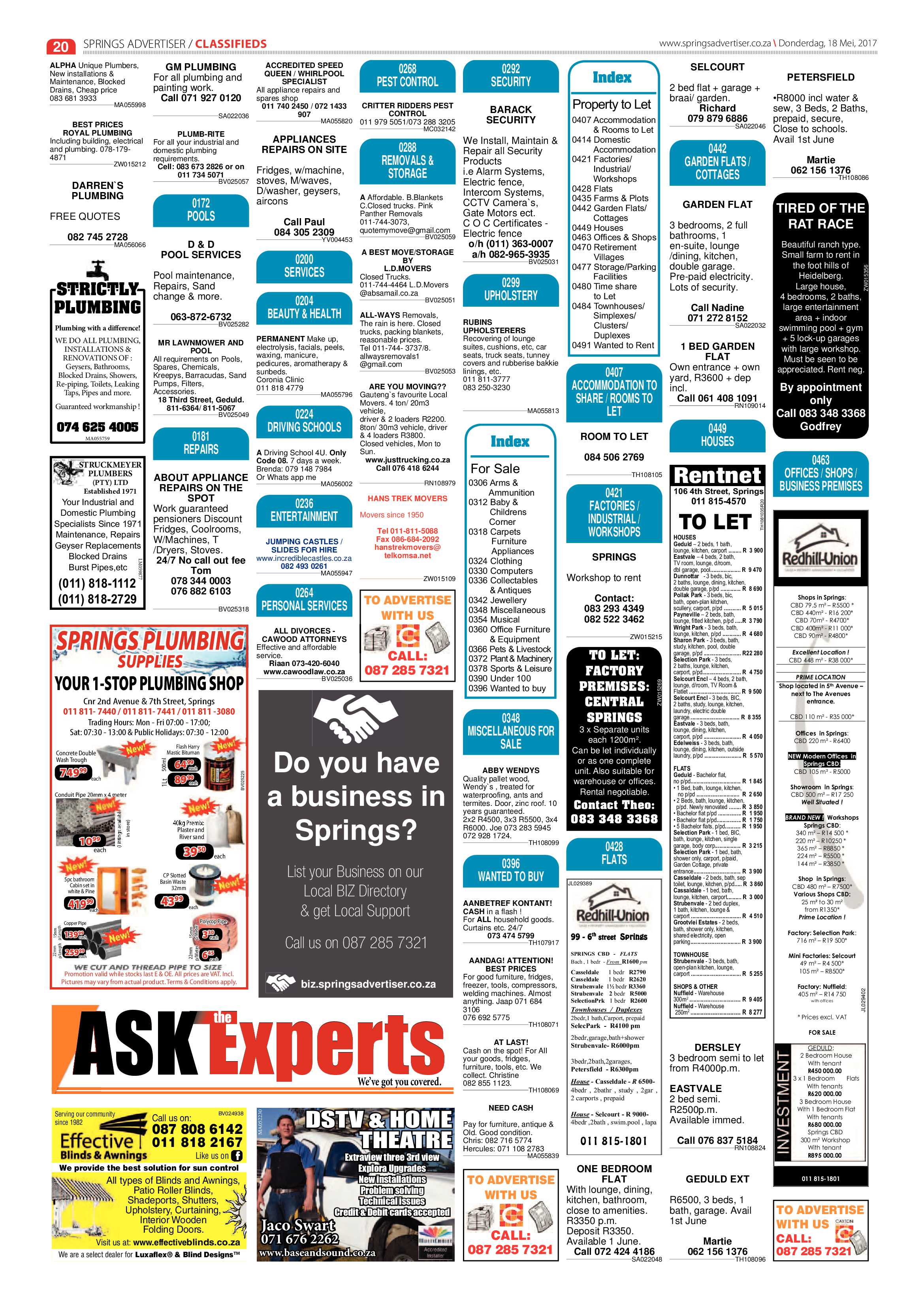 Springs Advertiser 18 May 2017 page 20