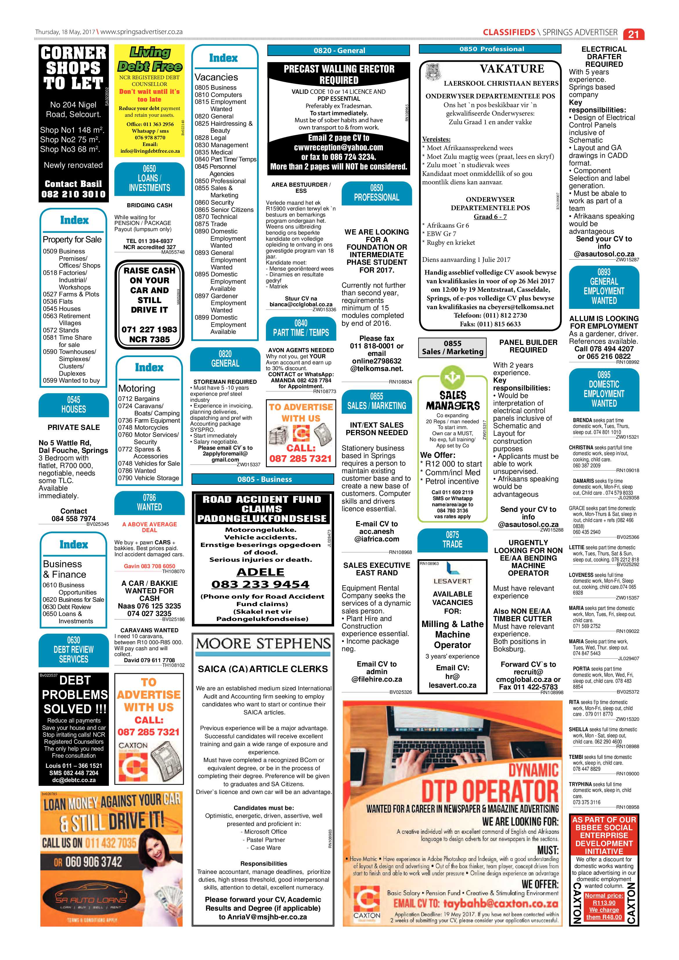 Springs Advertiser 18 May 2017 page 21