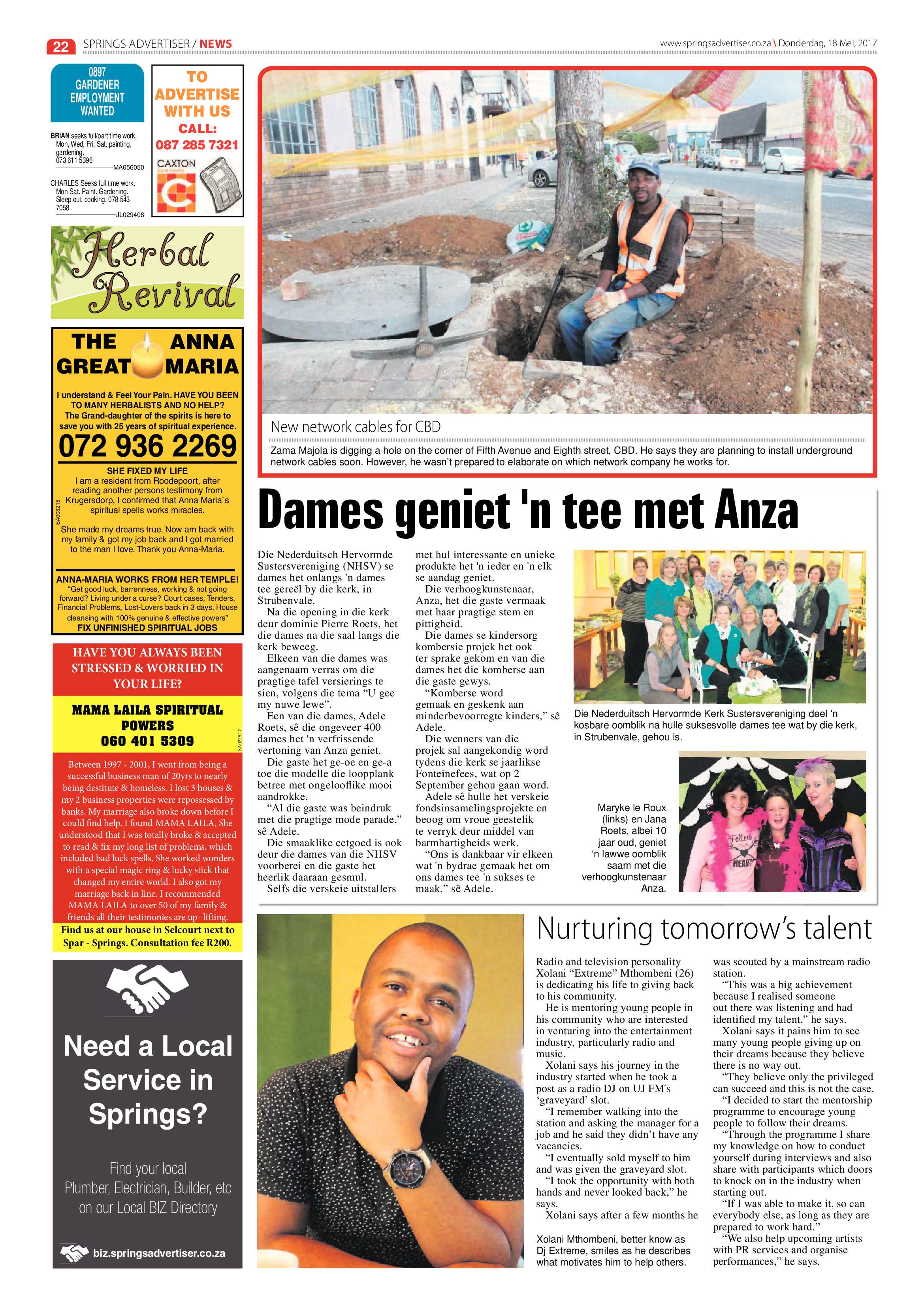 Springs Advertiser 18 May 2017 page 22