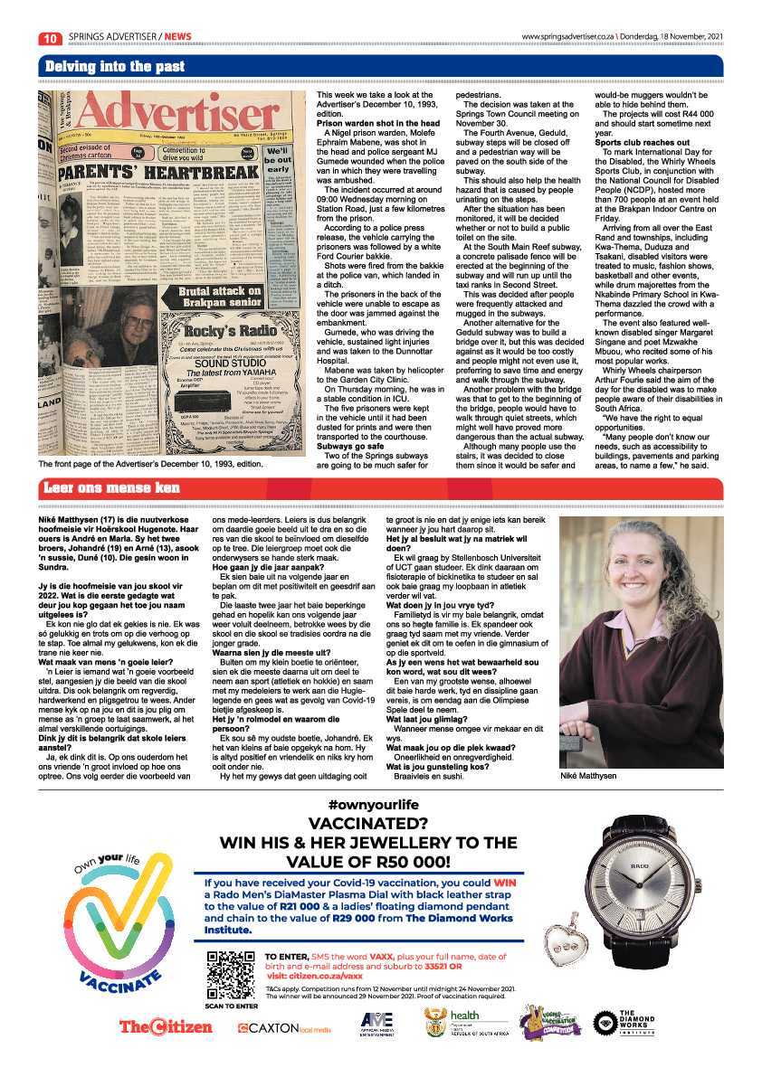 Springs Advertiser 18 November 2021 page 10