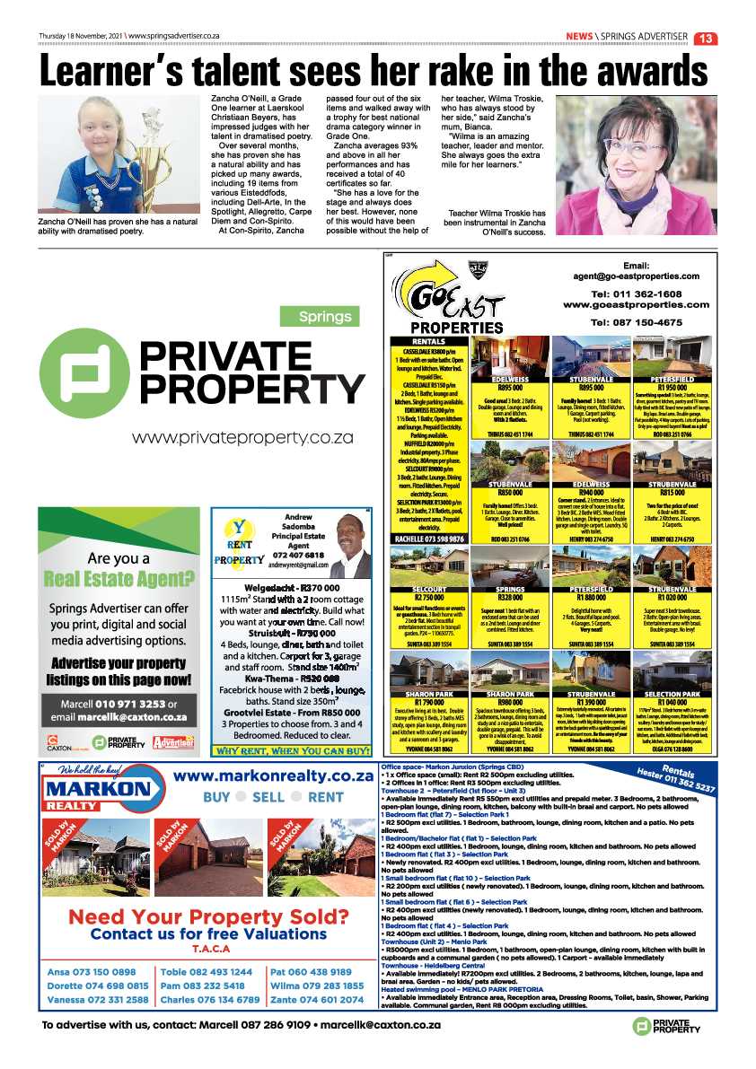 Springs Advertiser 18 November 2021 page 13