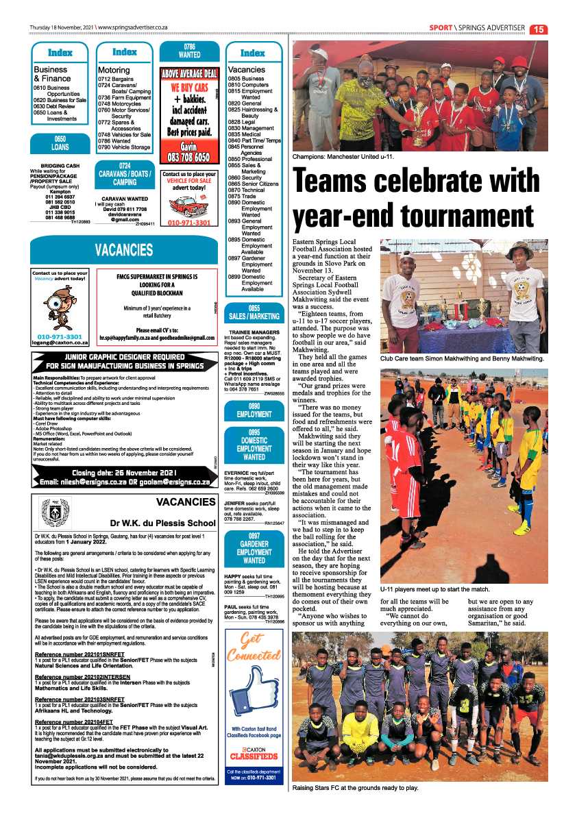 Springs Advertiser 18 November 2021 page 15