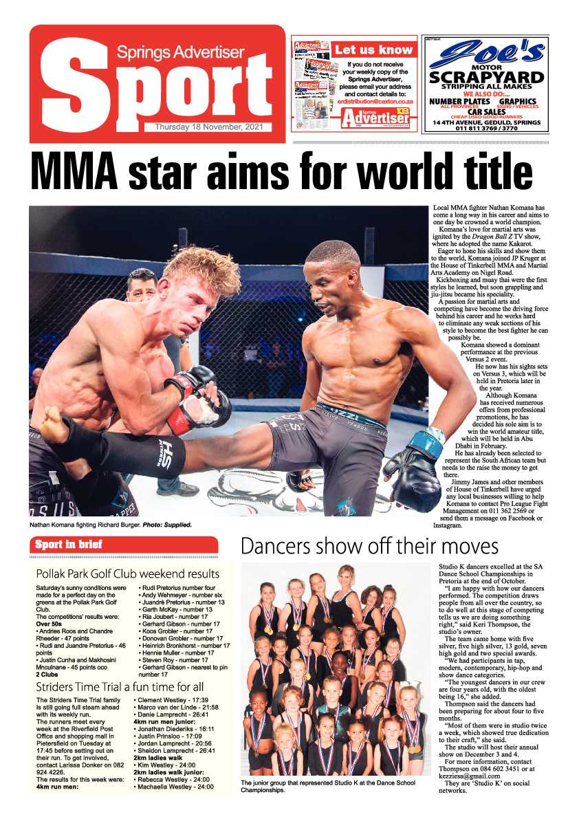 Springs Advertiser 18 November 2021 page 16