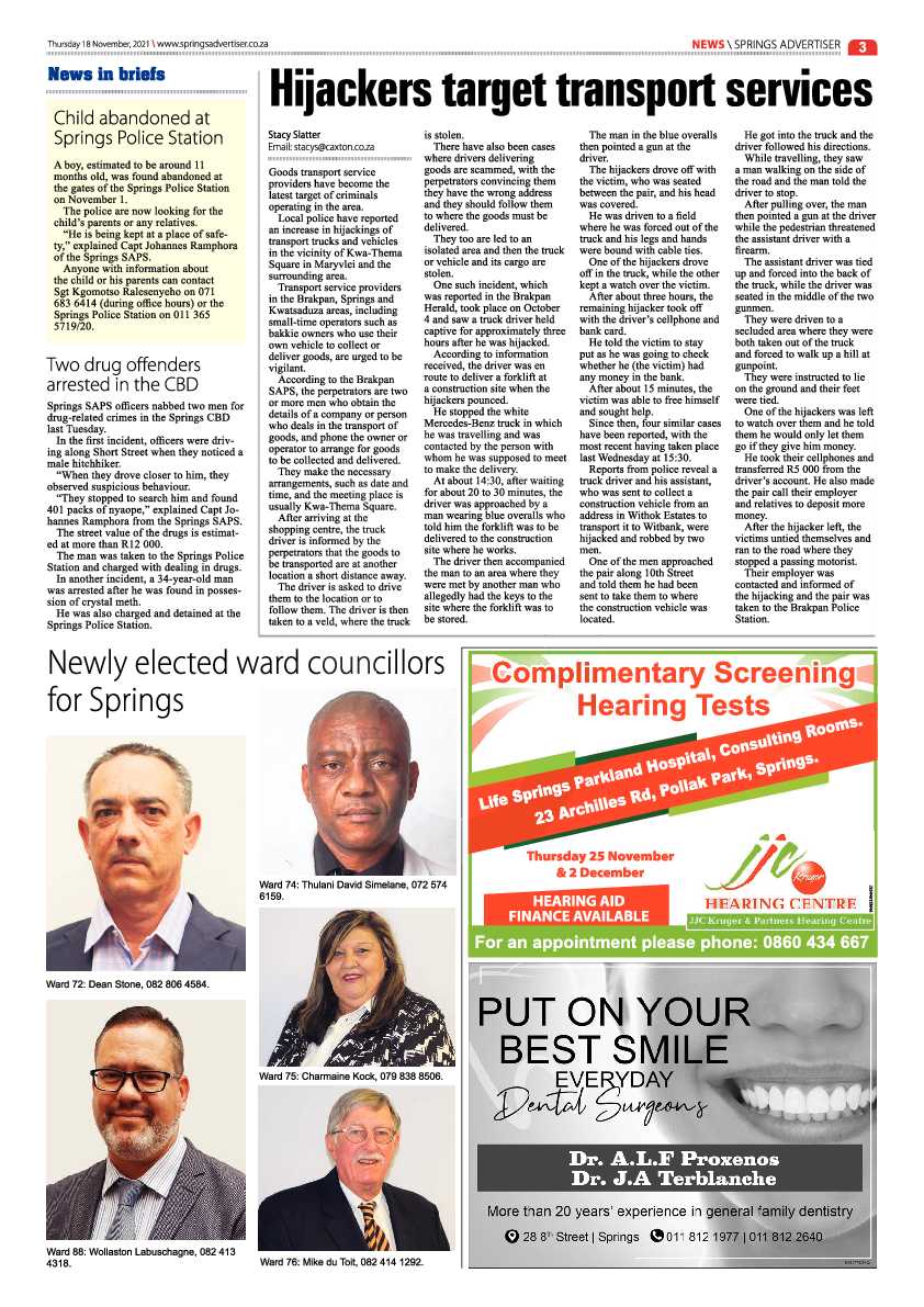 Springs Advertiser 18 November 2021 page 3