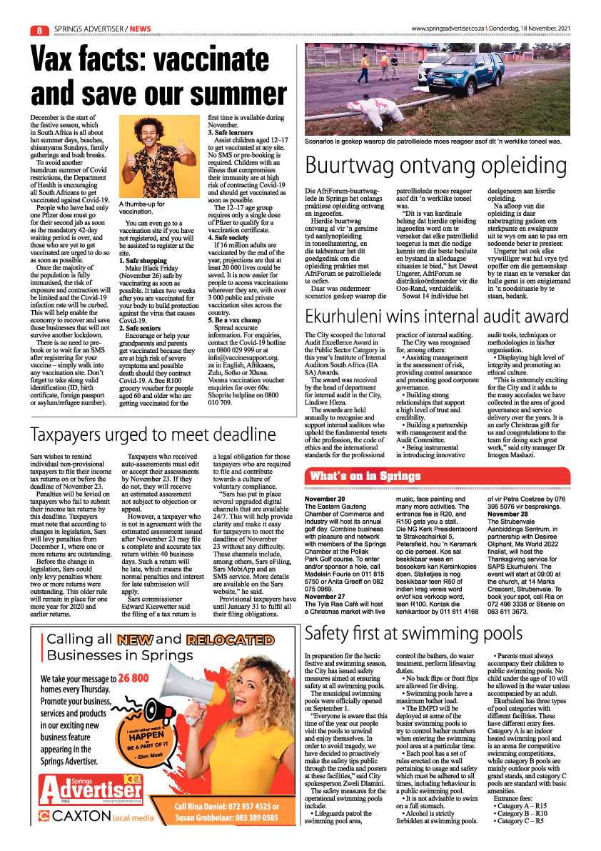 Springs Advertiser 18 November 2021 page 8