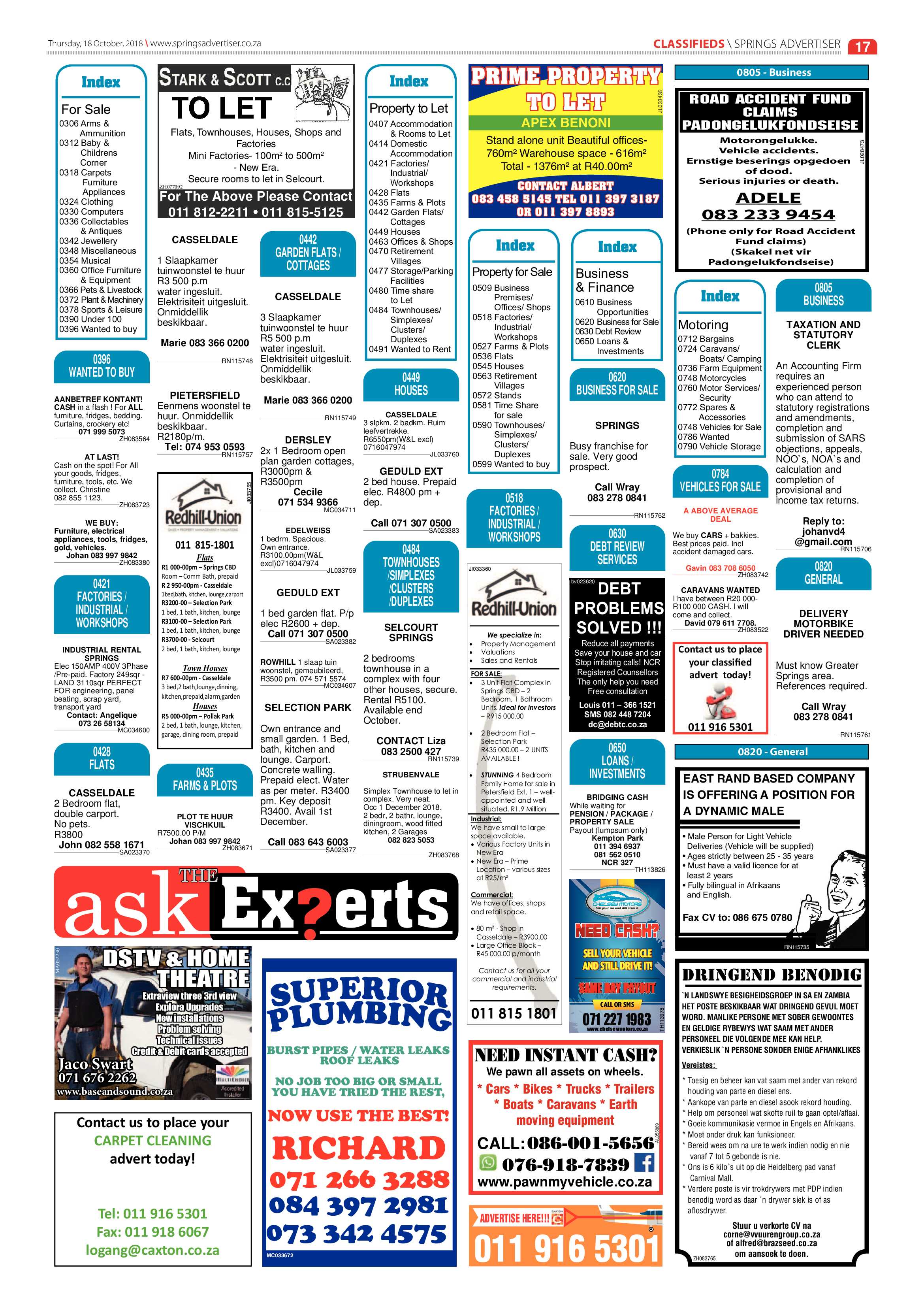 Springs Advertiser 18 October 2018 page 17