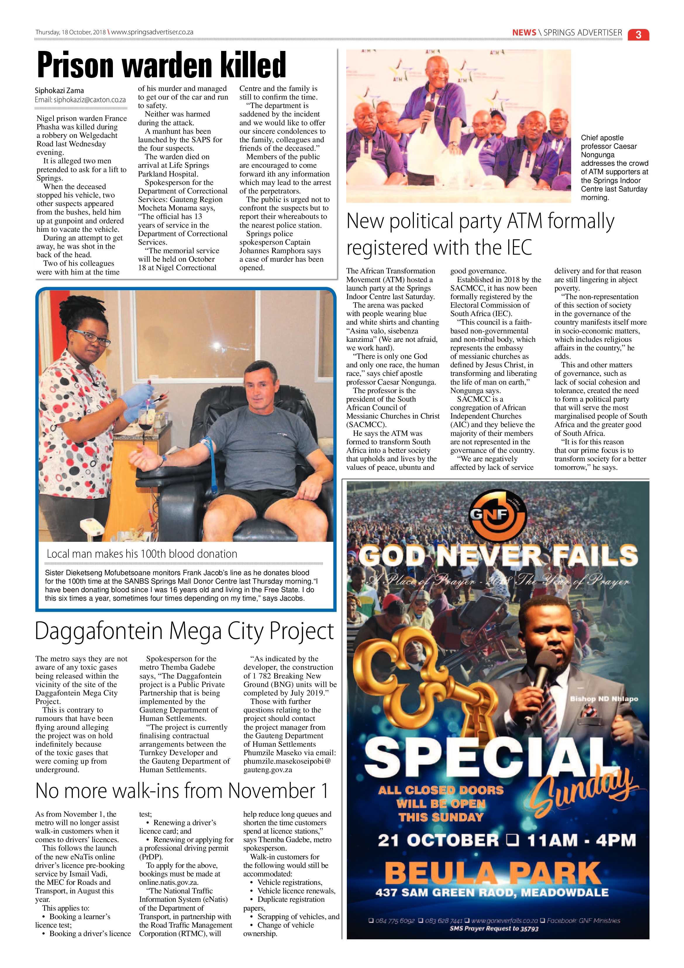Springs Advertiser 18 October 2018 page 3