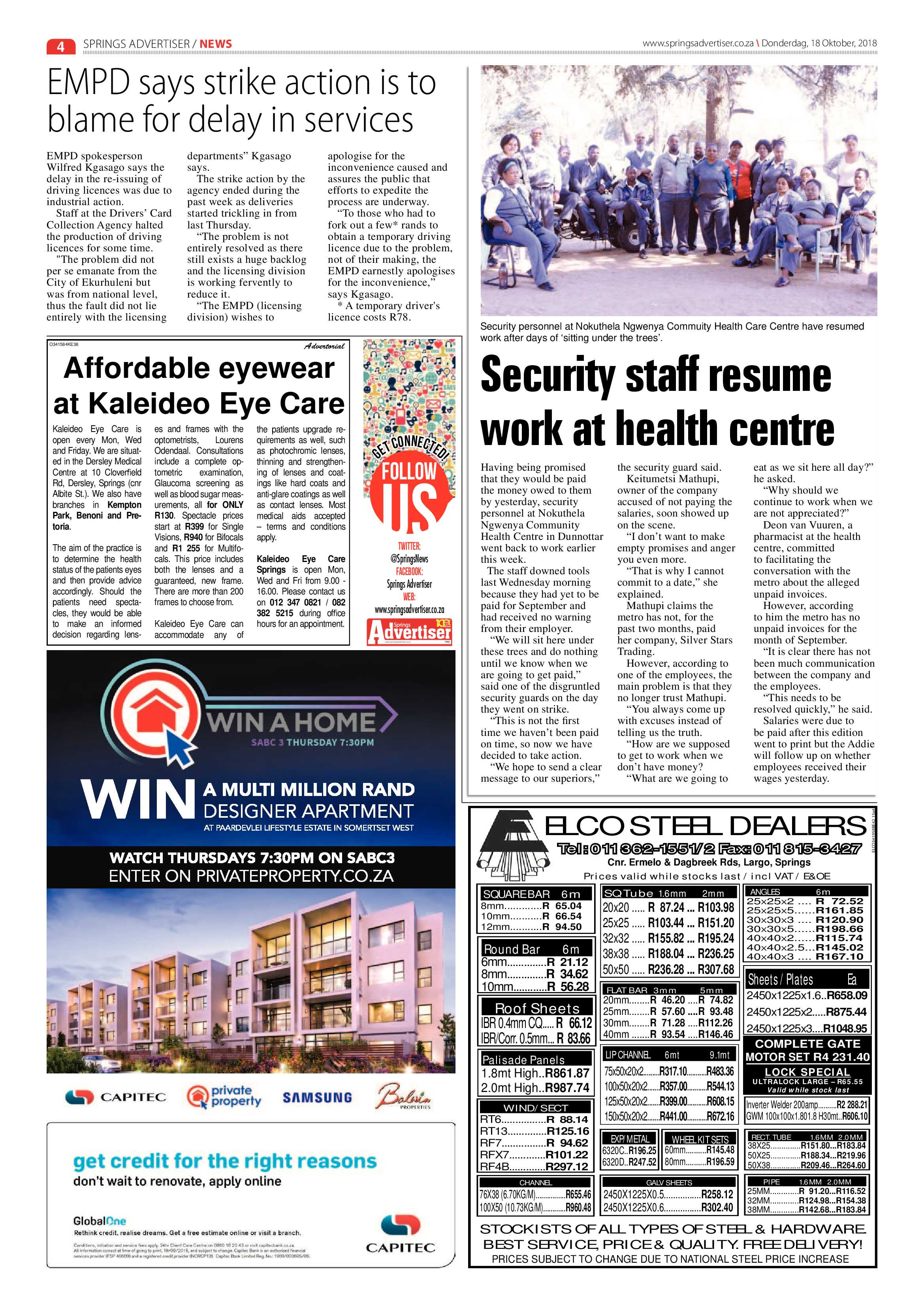 Springs Advertiser 18 October 2018 page 4
