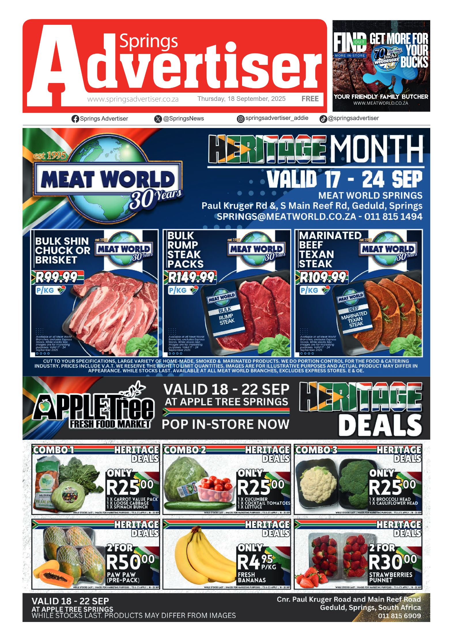 Springs Advertiser 18 September 2025 page 1