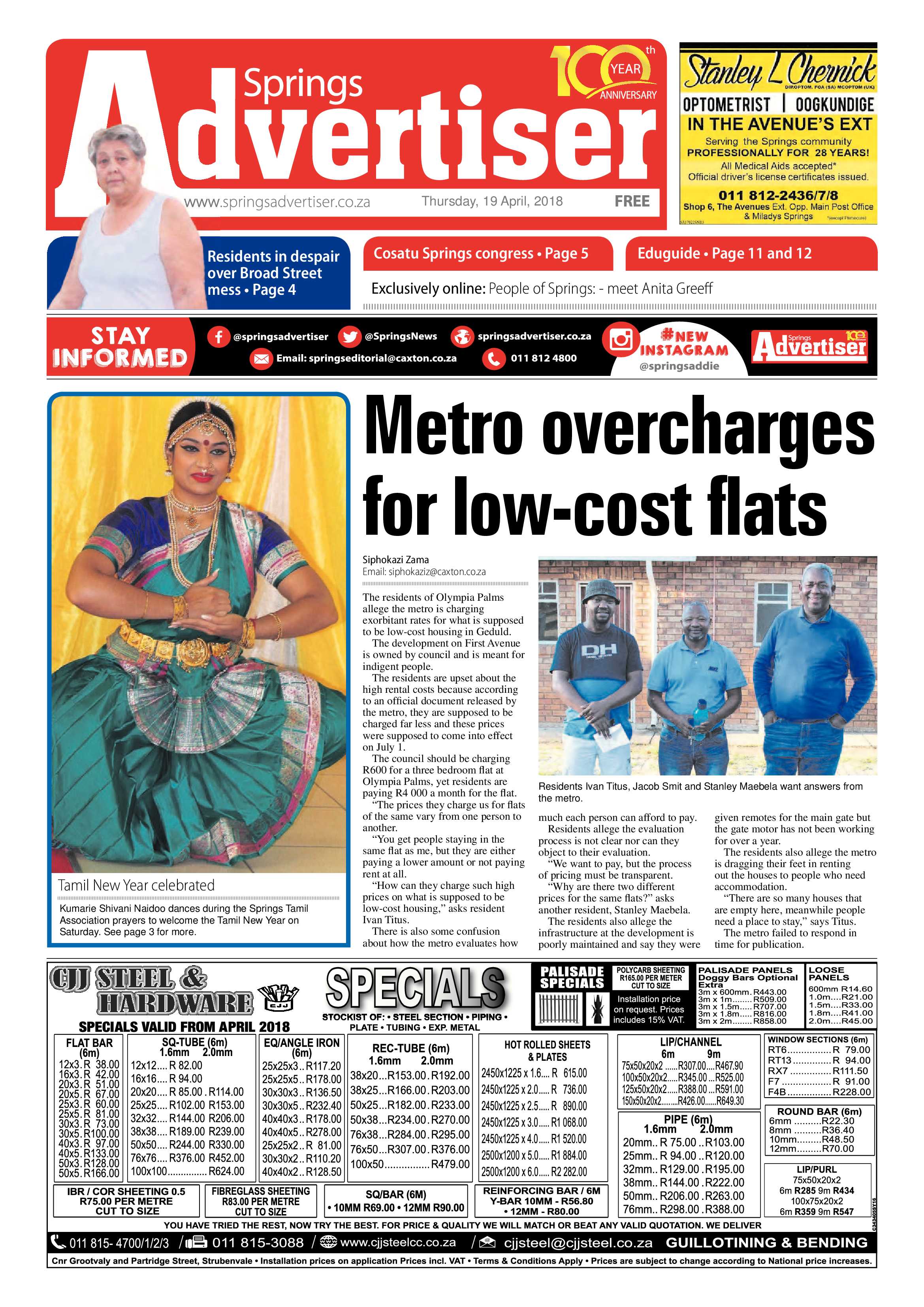 Springs Advertiser 19 April 2018 page 1