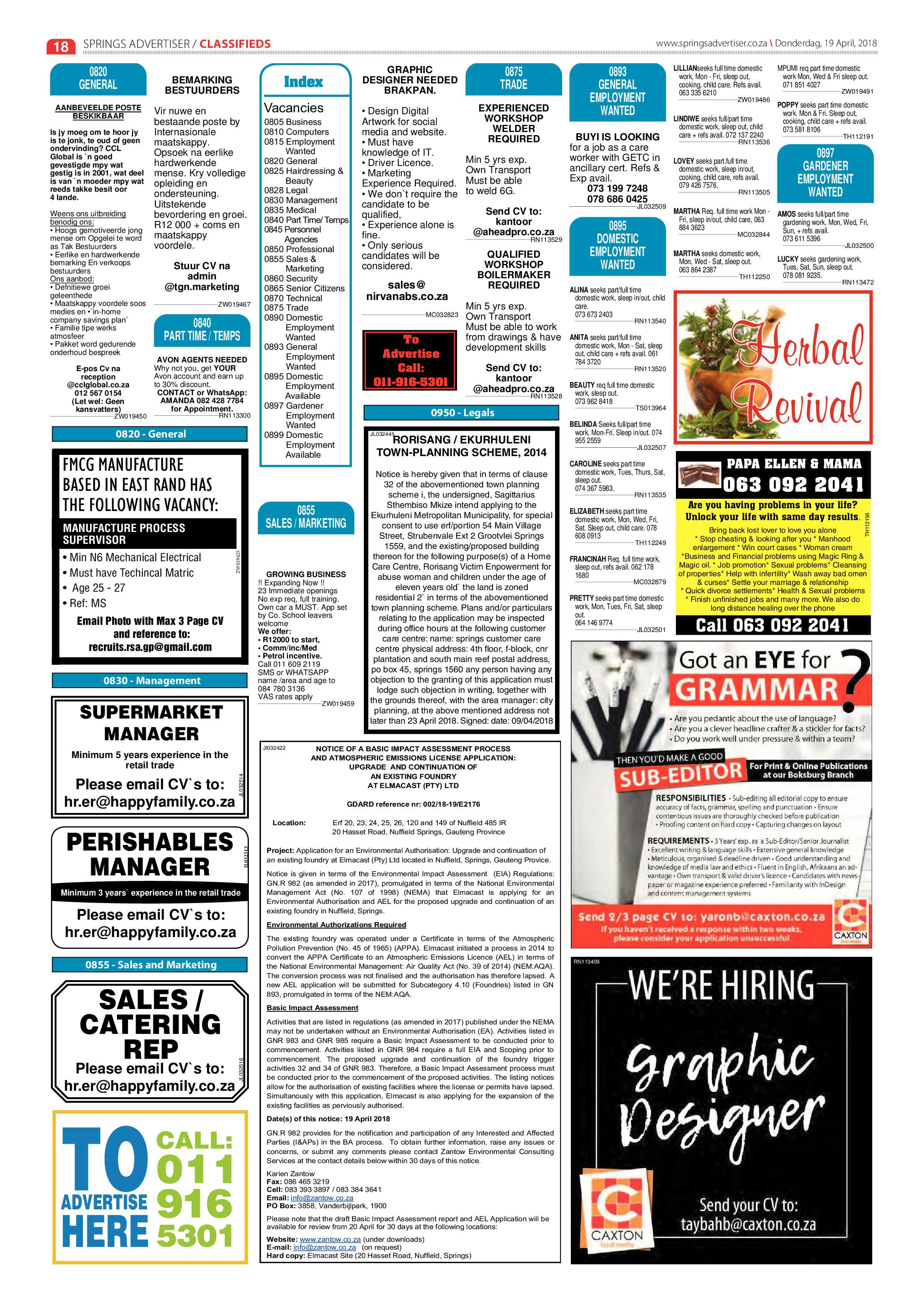 Springs Advertiser 19 April 2018 page 18