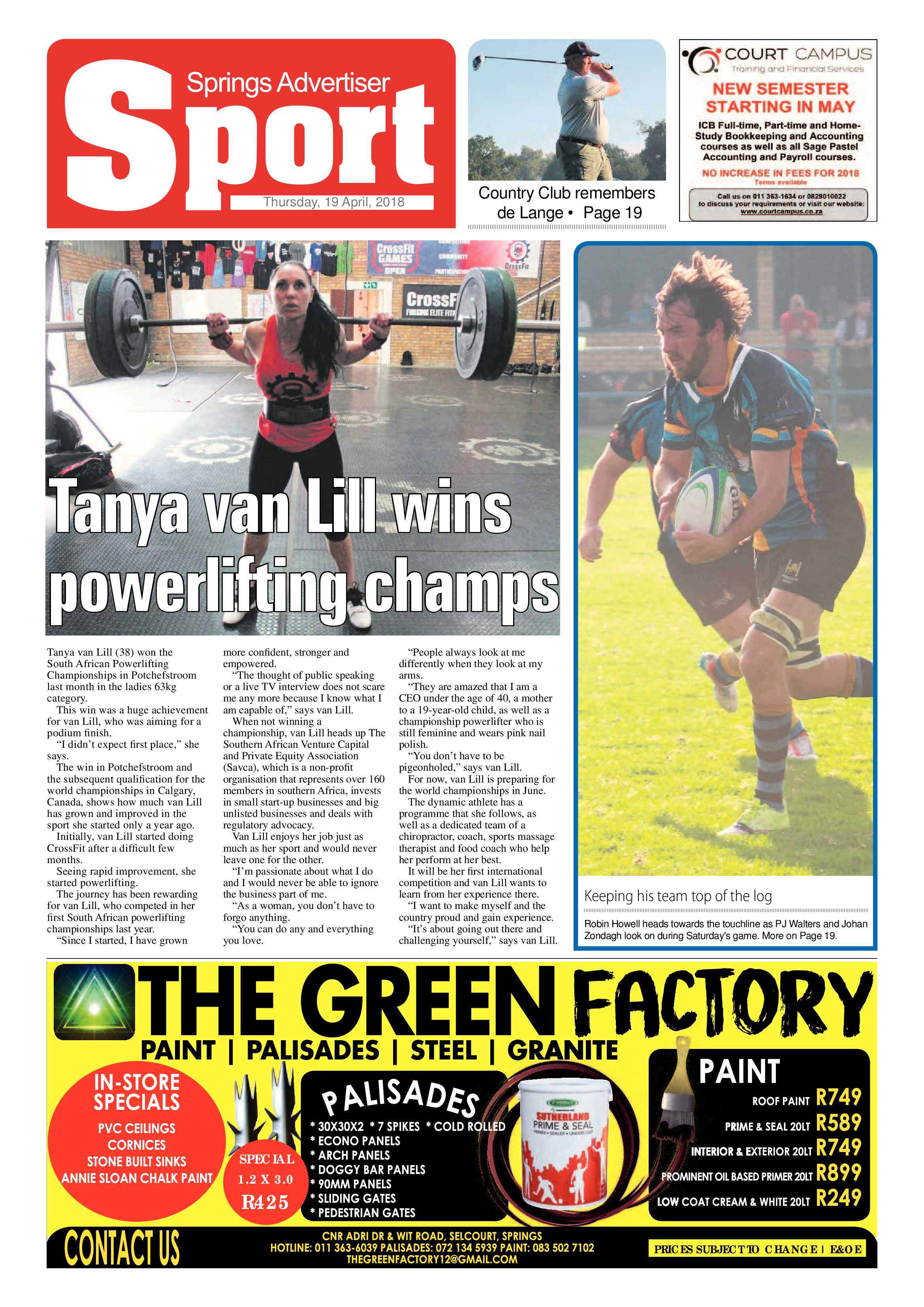 Springs Advertiser 19 April 2018 page 20