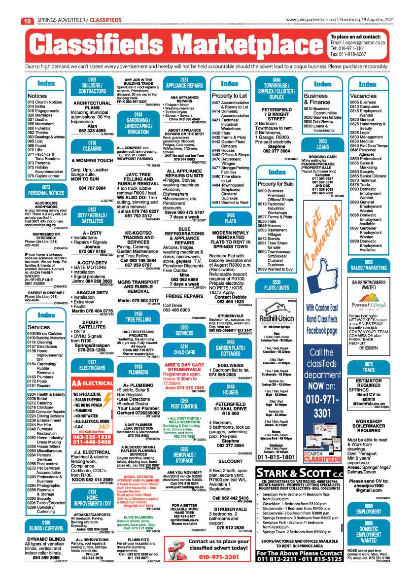 Springs Advertiser 19 August 2021 page 10