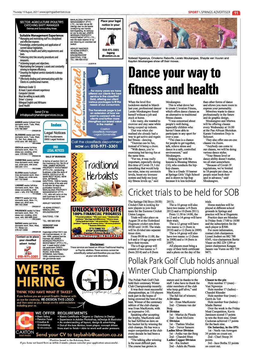 Springs Advertiser 19 August 2021 page 11
