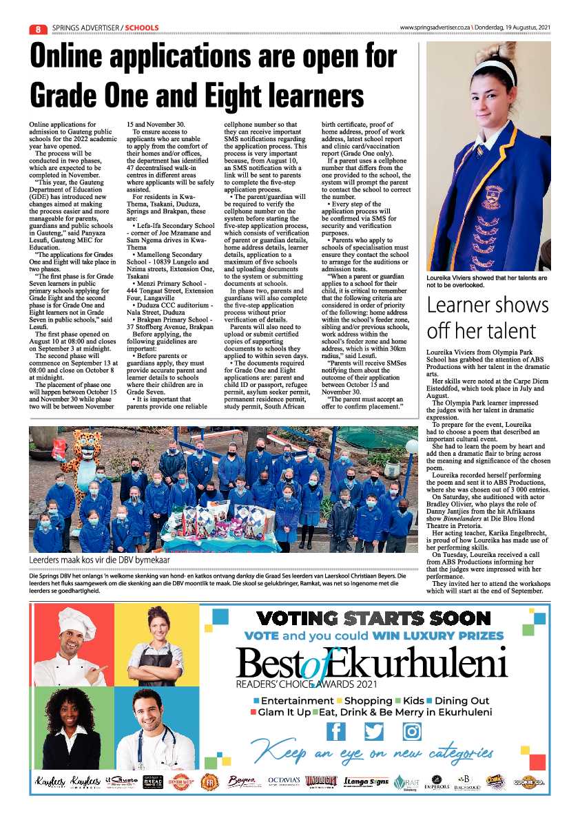Springs Advertiser 19 August 2021 page 8
