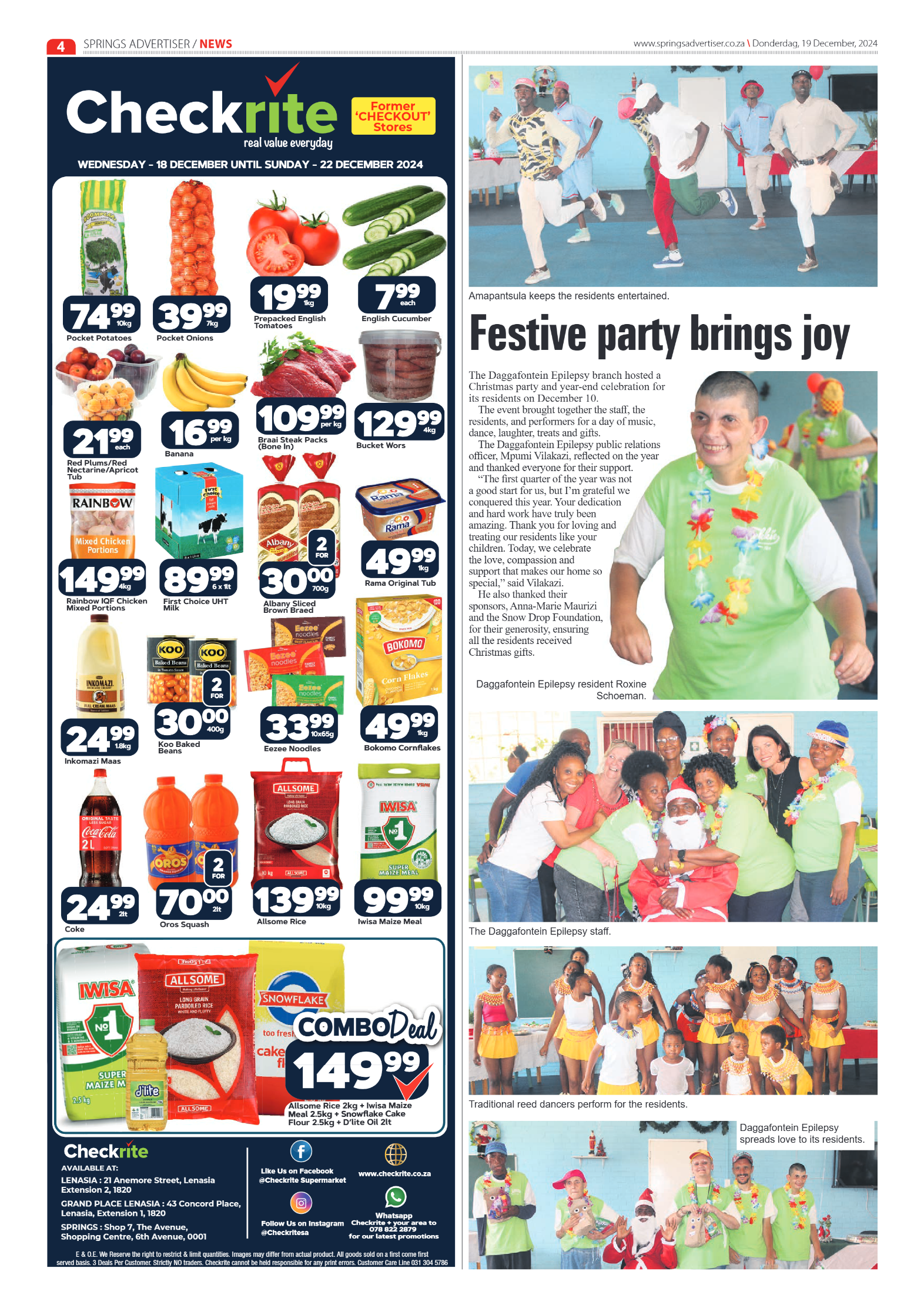 Springs Advertiser 19 December 2024 page 4